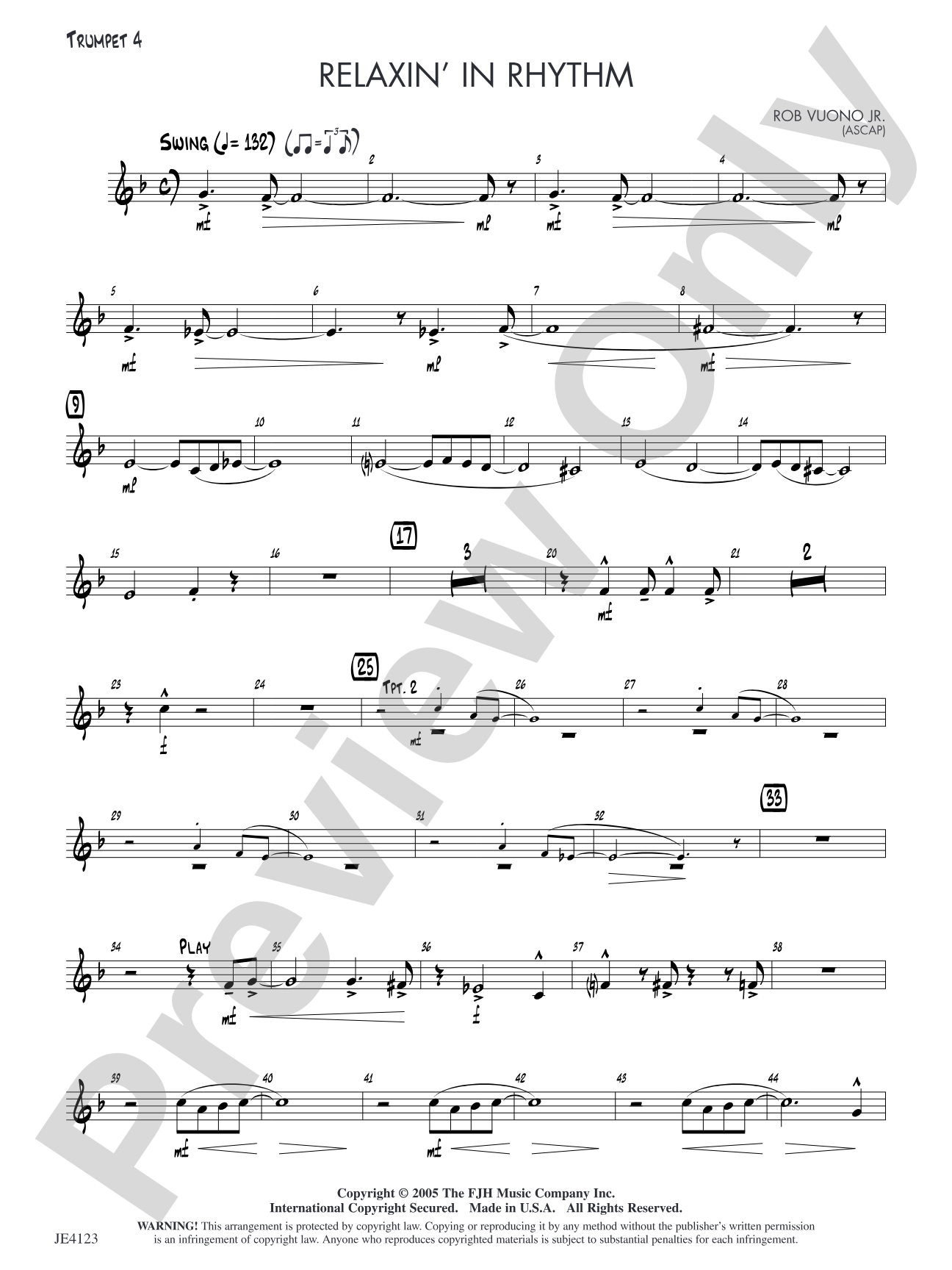 Relaxin' in Rhythm: Opt. Trumpet 4