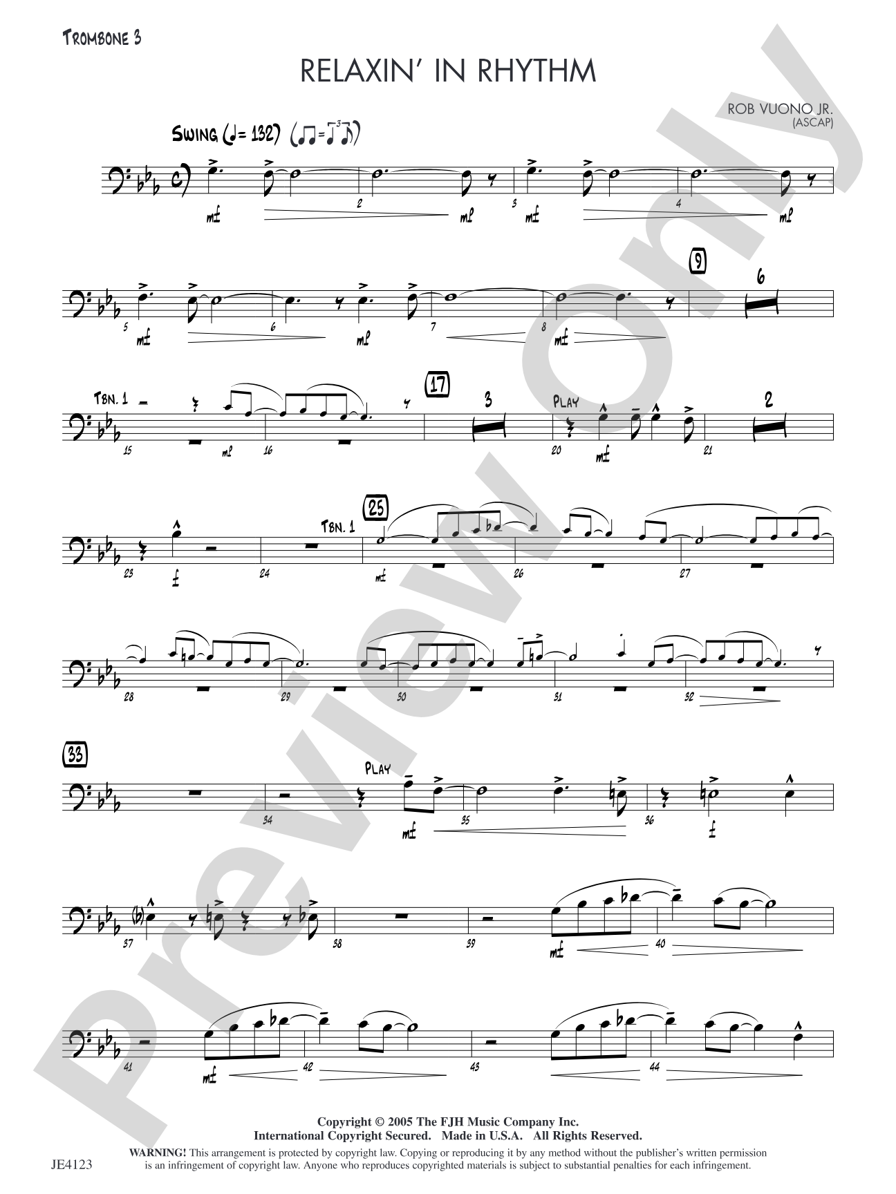 Relaxin' in Rhythm: Opt. Trombone 3