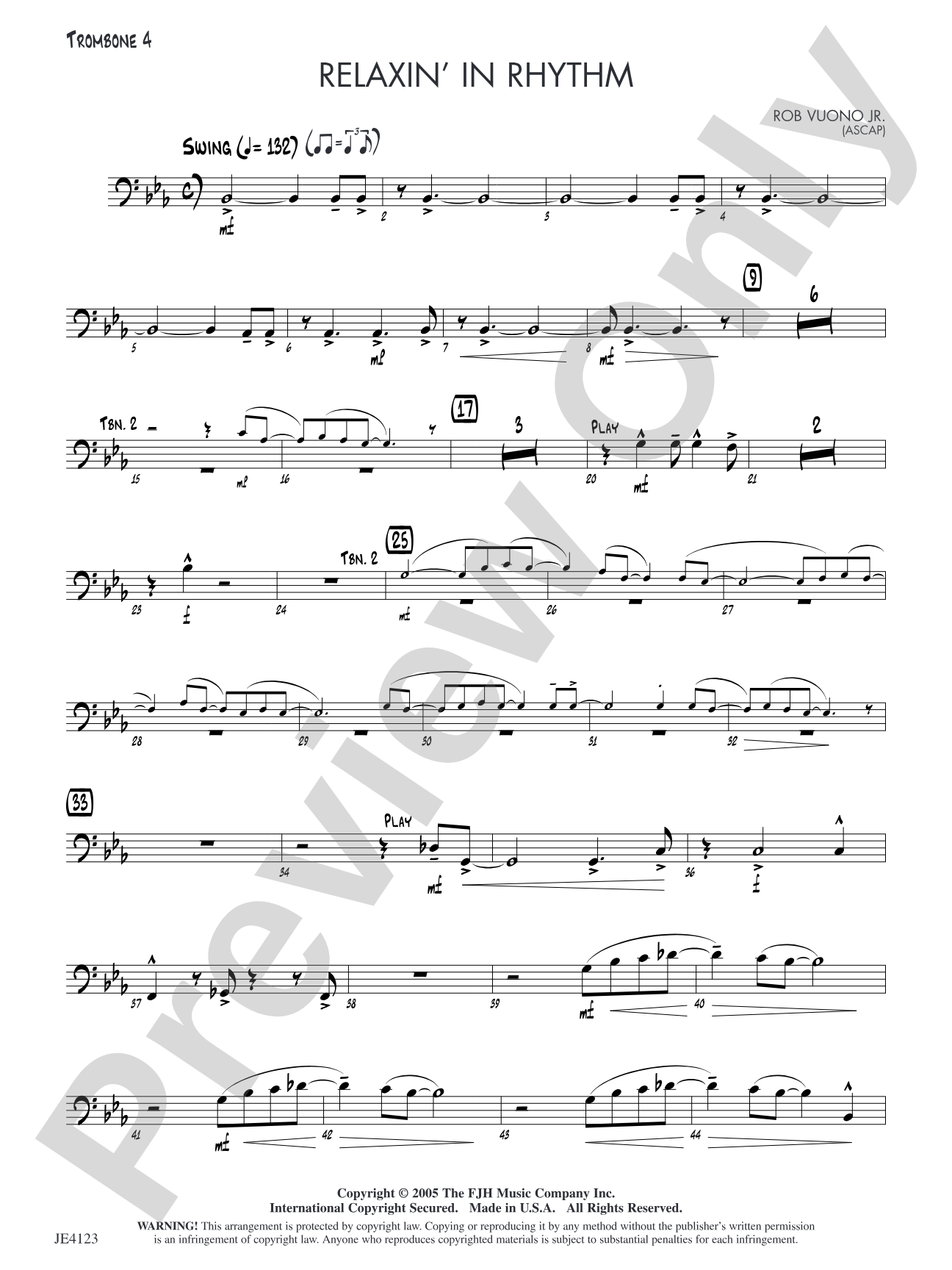 Relaxin' in Rhythm: Opt. Trombone 4