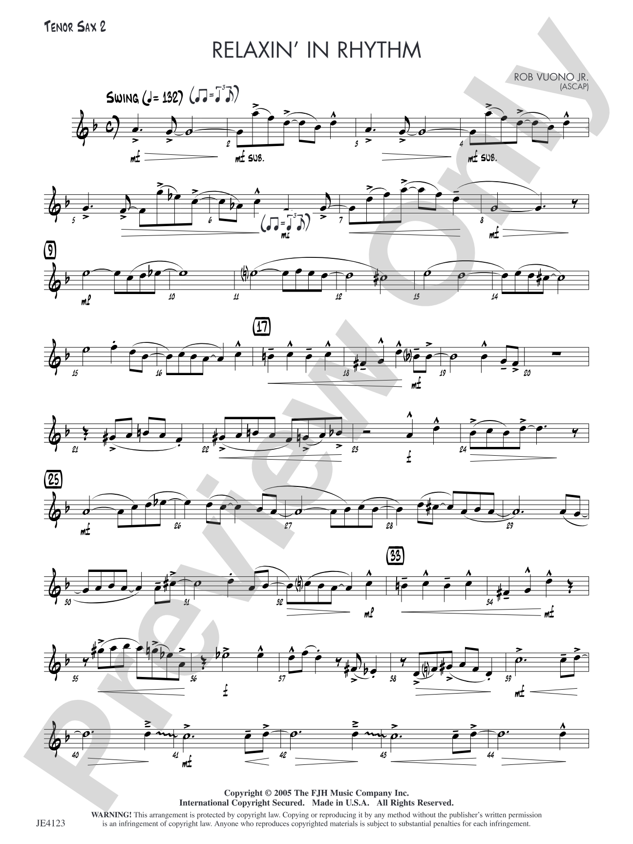 Relaxin' in Rhythm: Opt. Tenor Sax 2