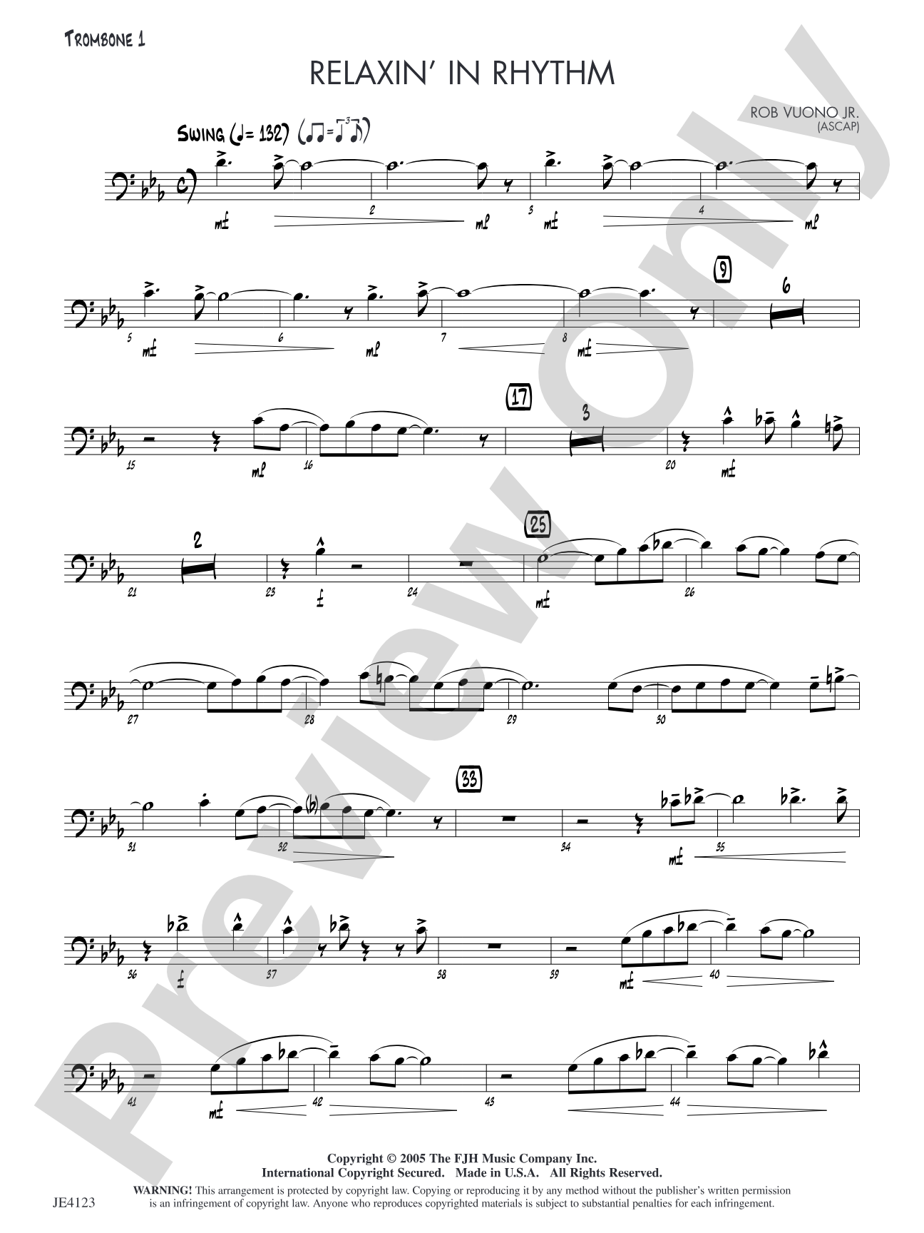 Relaxin' in Rhythm: Trombone 1