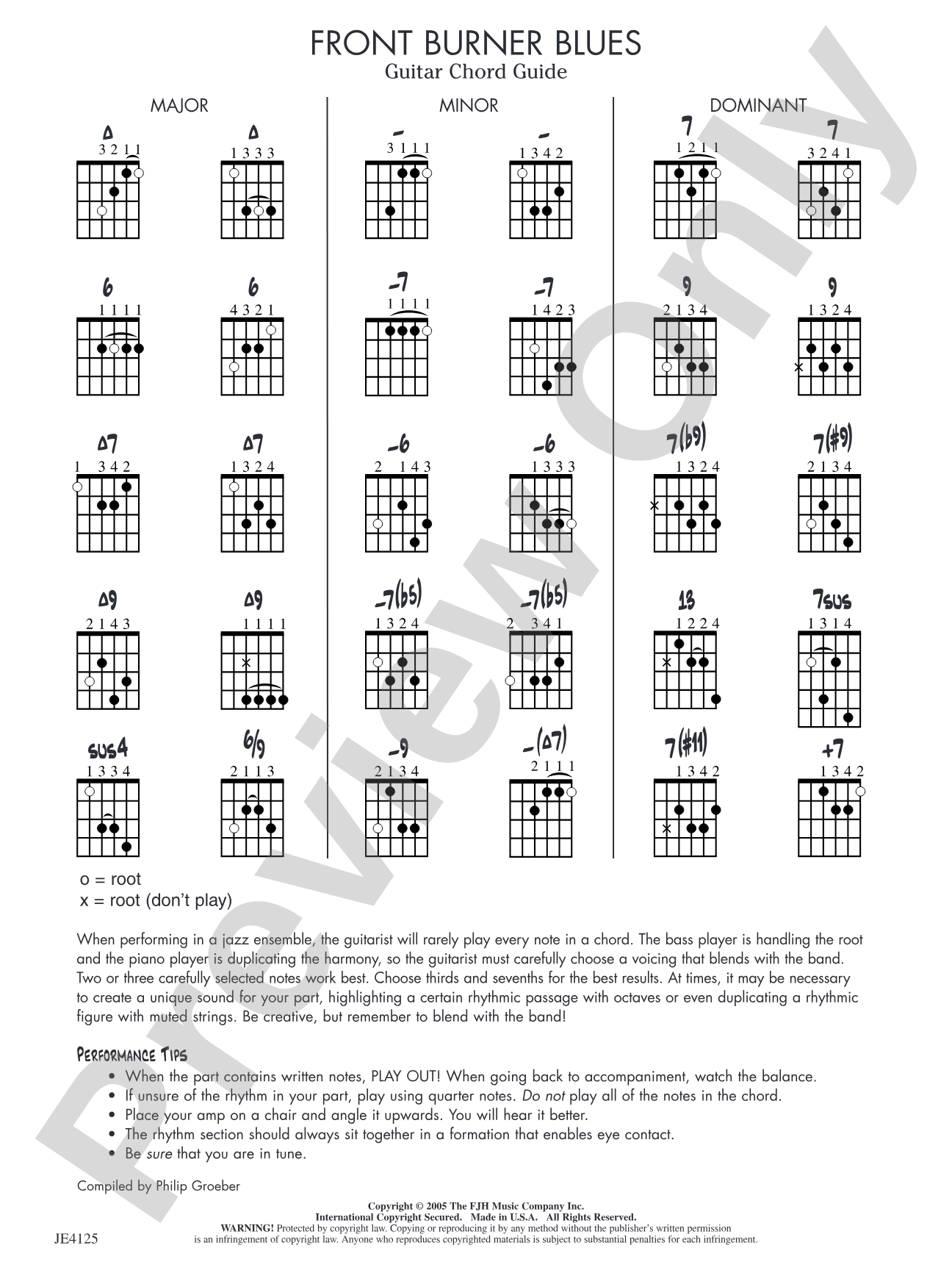 Front Burner Blues: Guitar Chord Guide