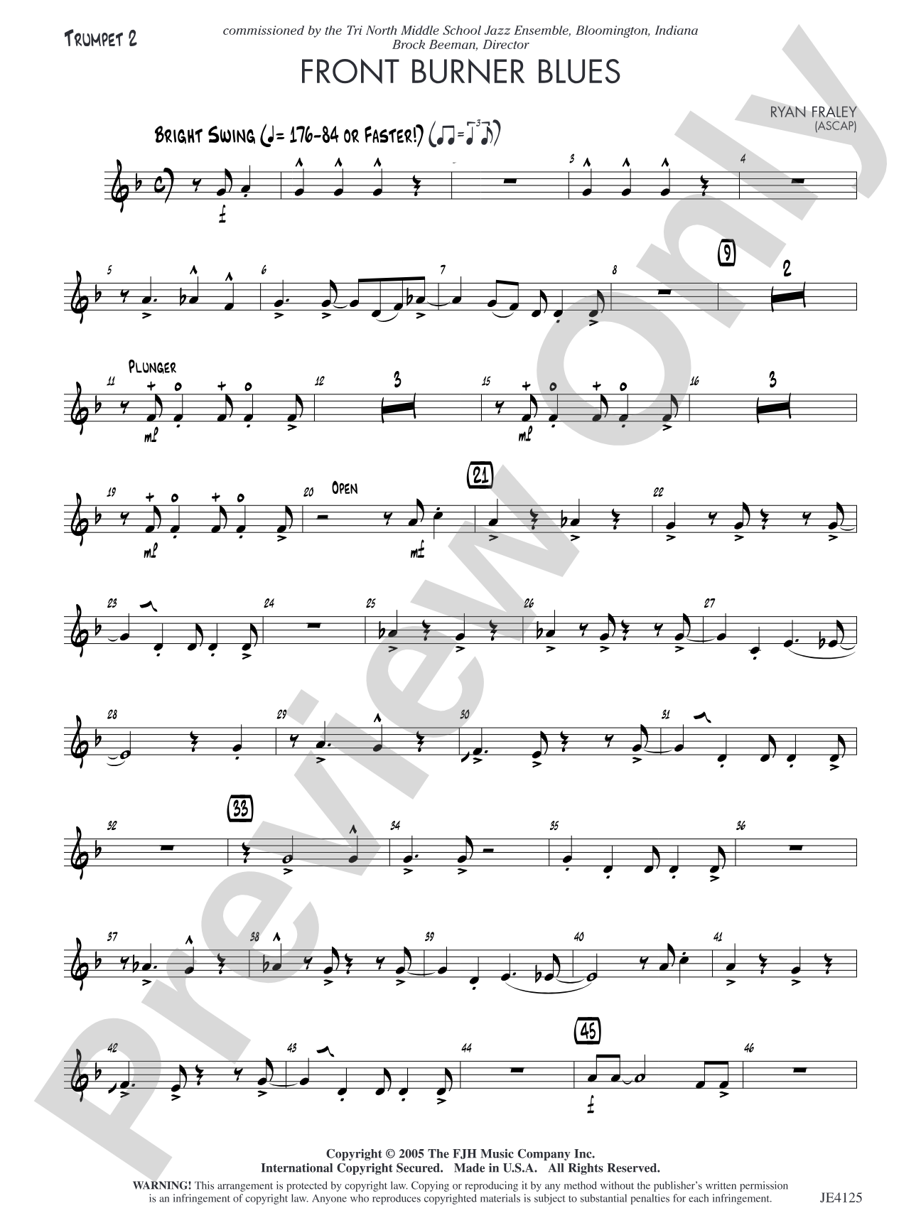 Front Burner Blues: Trumpet 2