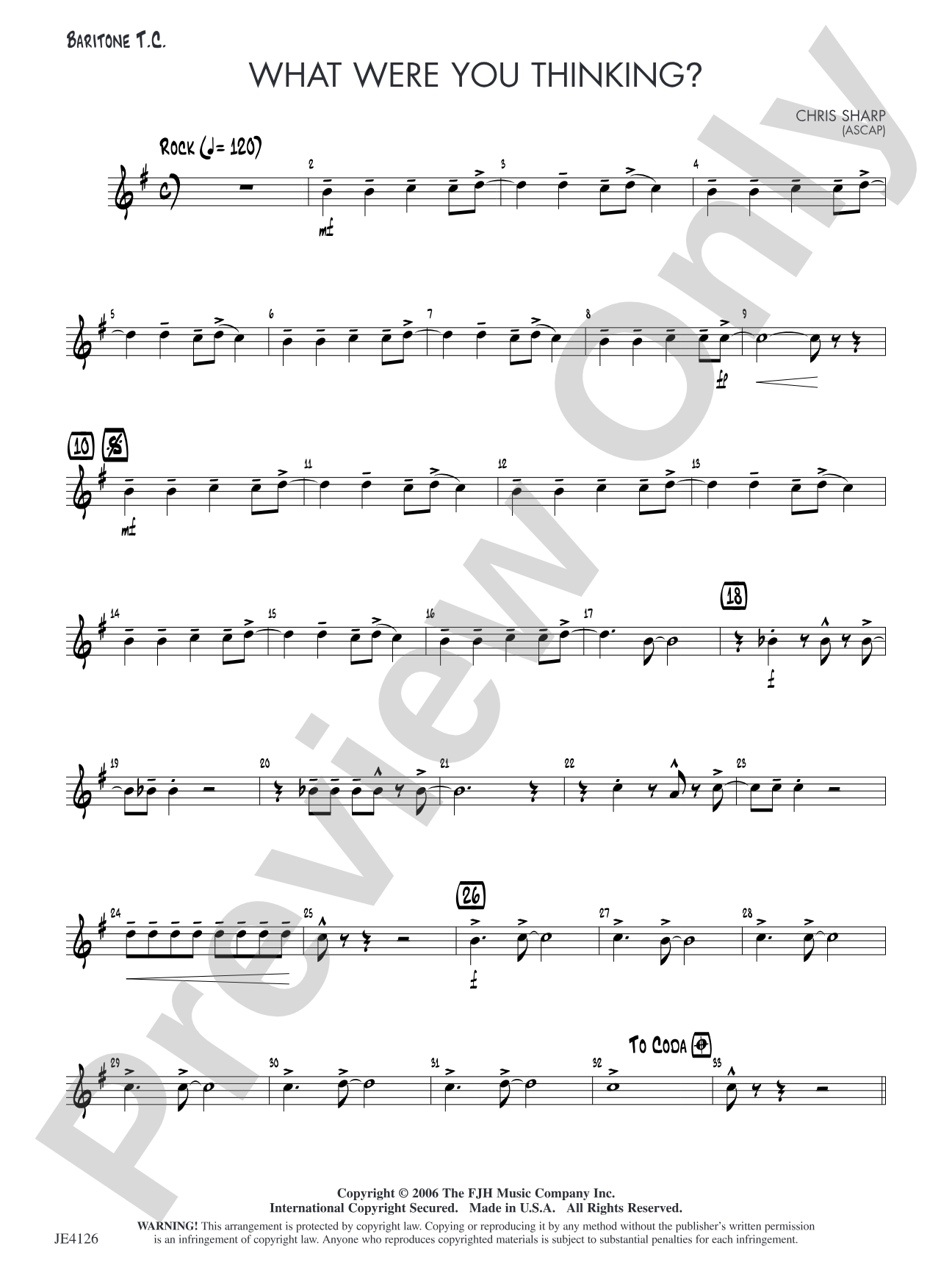 What Were You Thinking?: Baritone T.C. (Alternate Part)