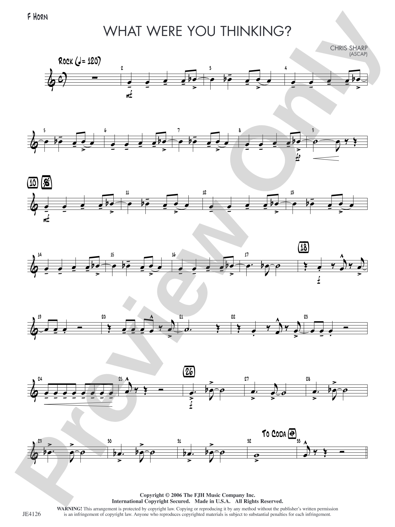 What Were You Thinking?: F Horn (Alternate Part)
