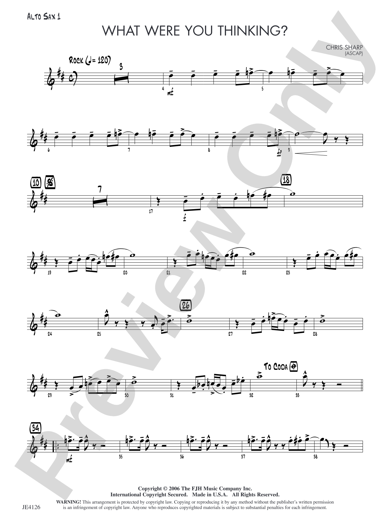 What Were You Thinking?: Alto Sax 1