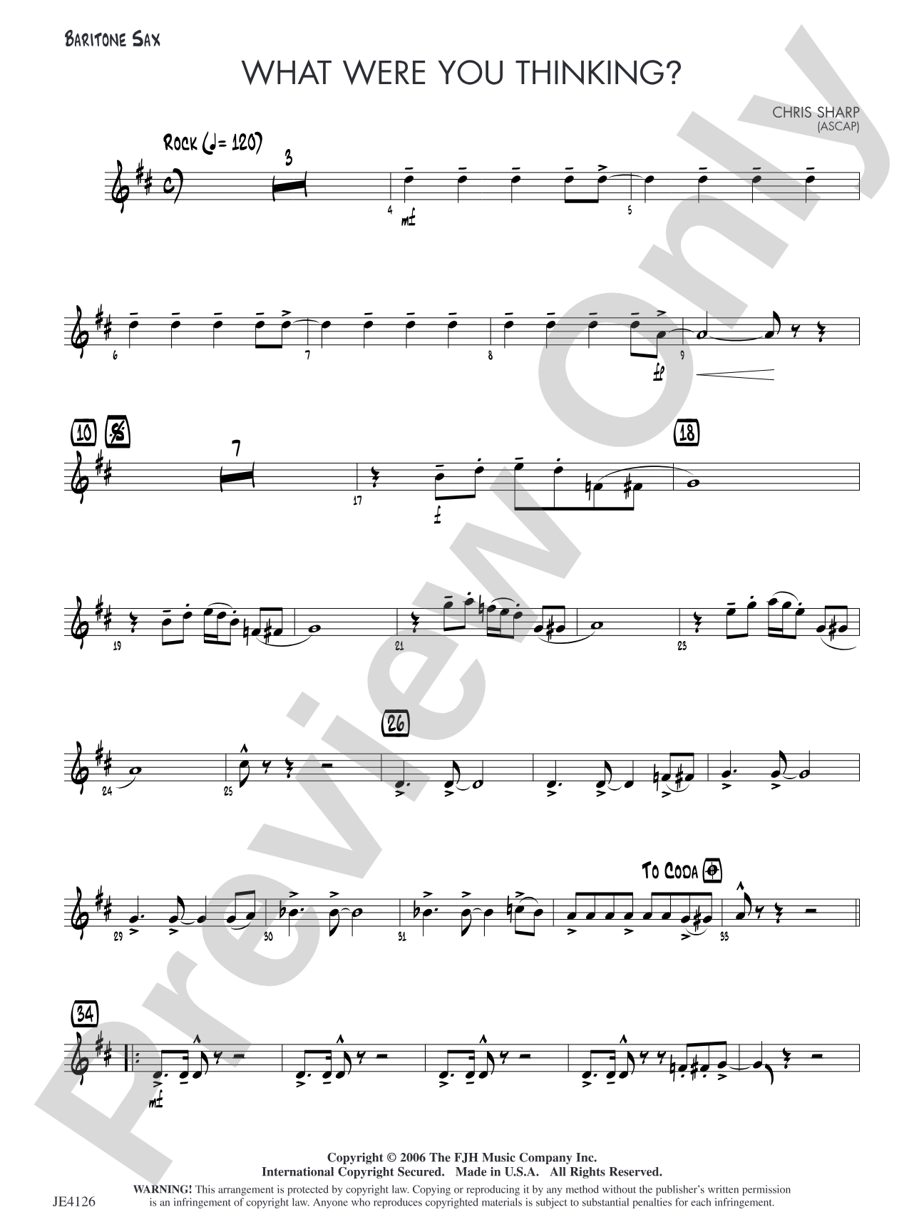 What Were You Thinking?: Opt. Baritone Sax