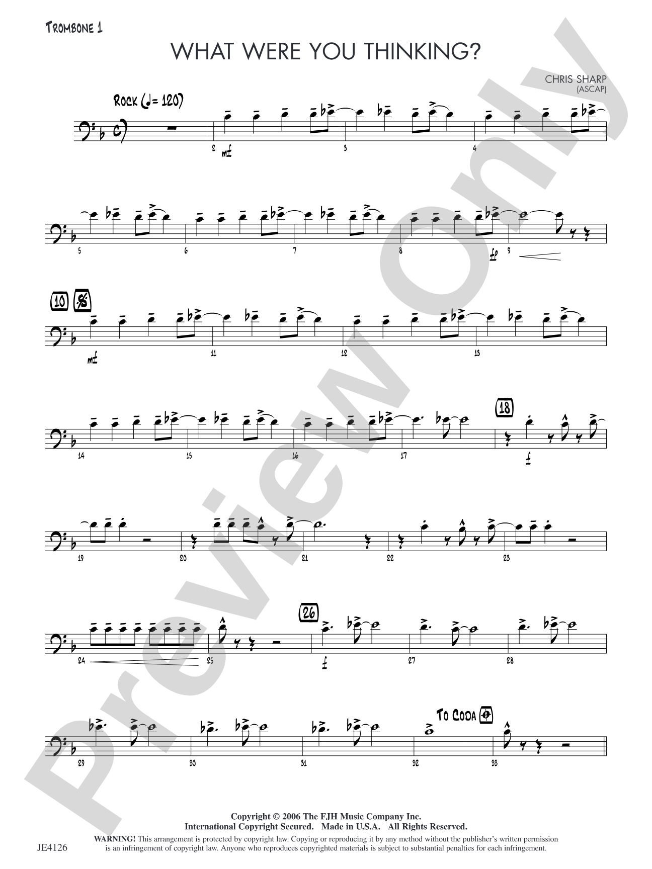 What Were You Thinking?: Trombone 1