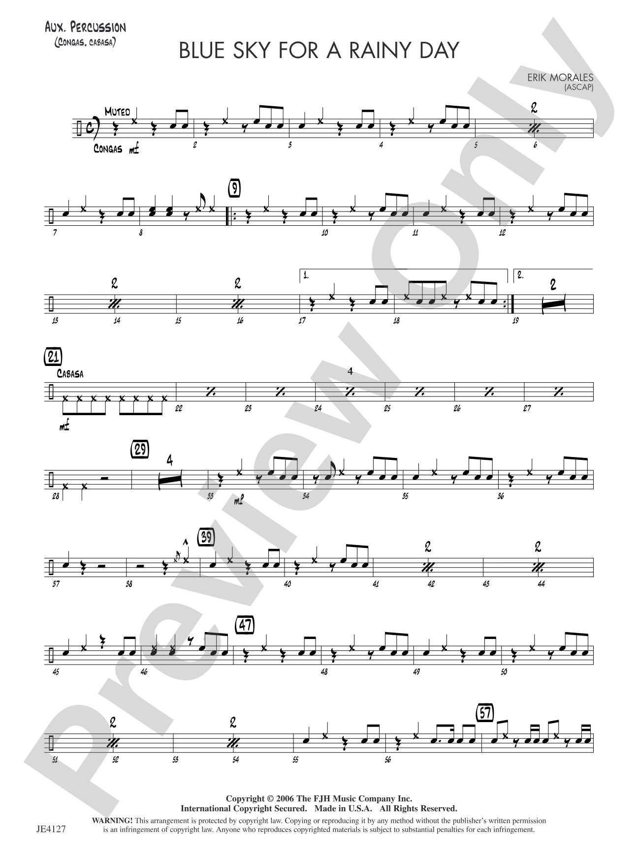 Blue Sky for a Rainy Day: Aux. Percussion
