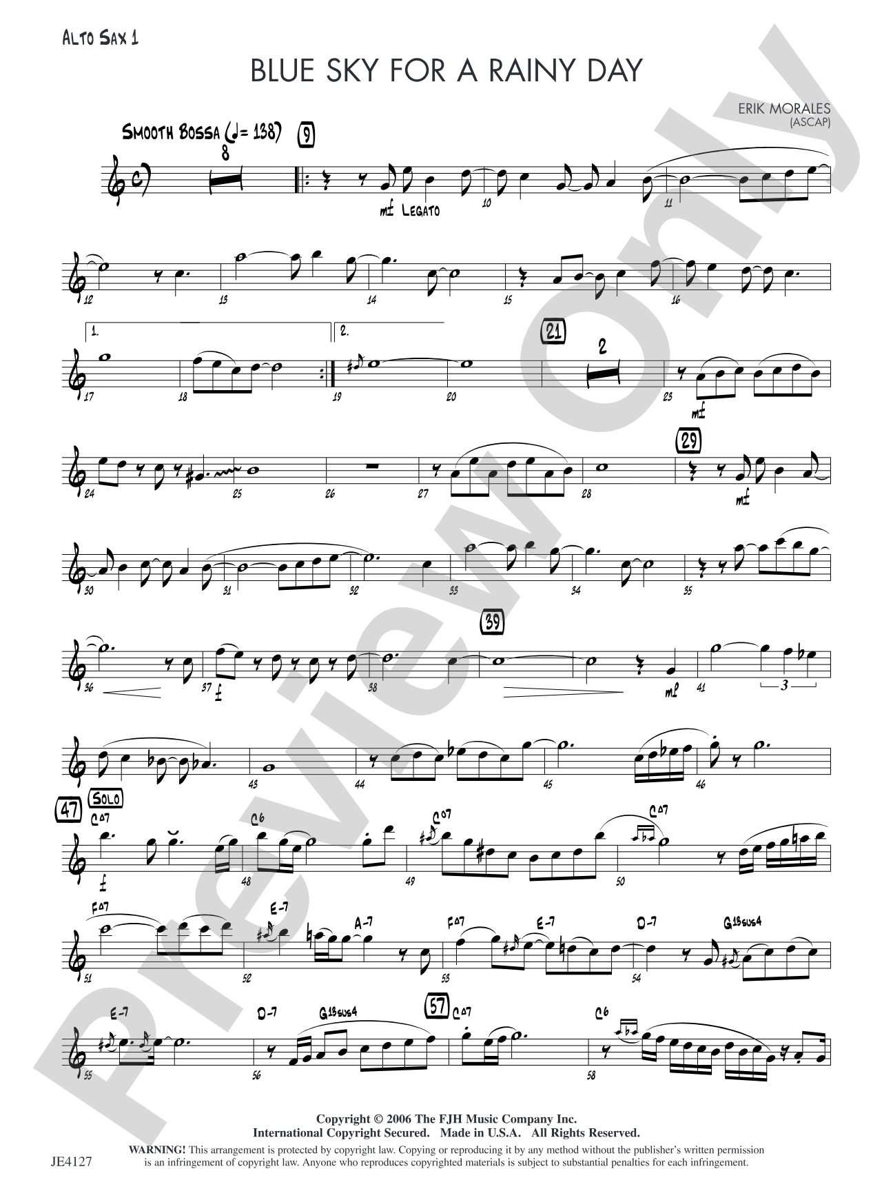Blue Sky for a Rainy Day: Alto Sax 1