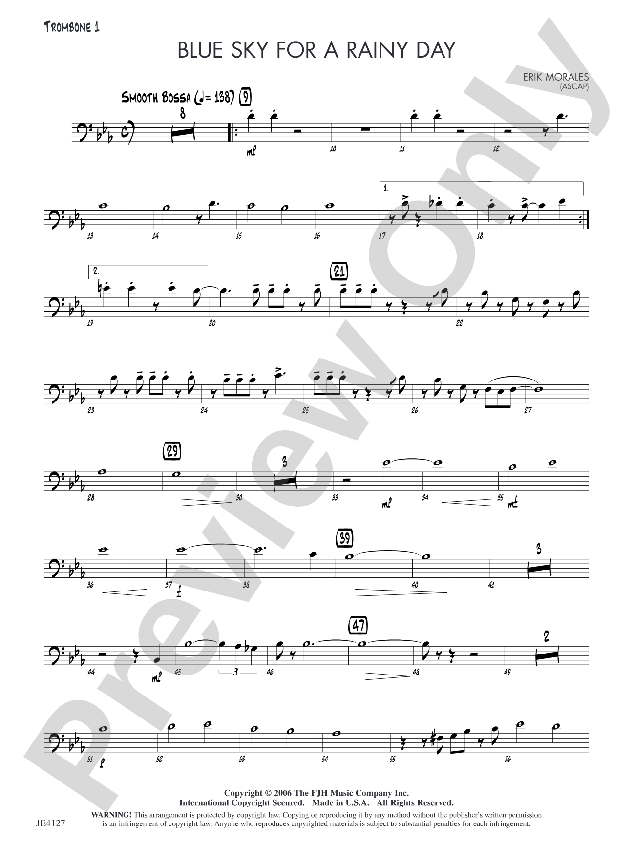 Blue Sky for a Rainy Day: Trombone 1