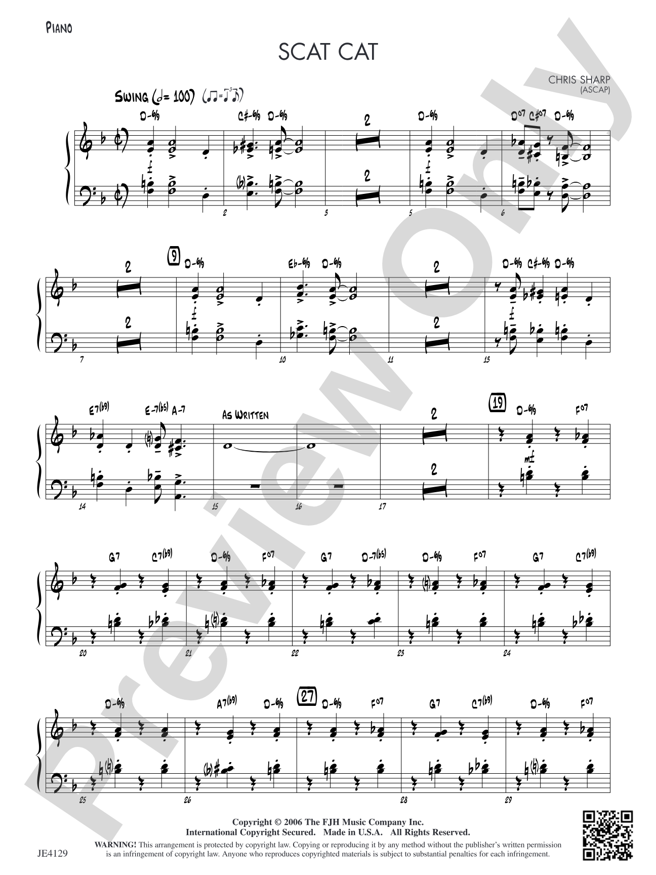 Scat Cat: Piano