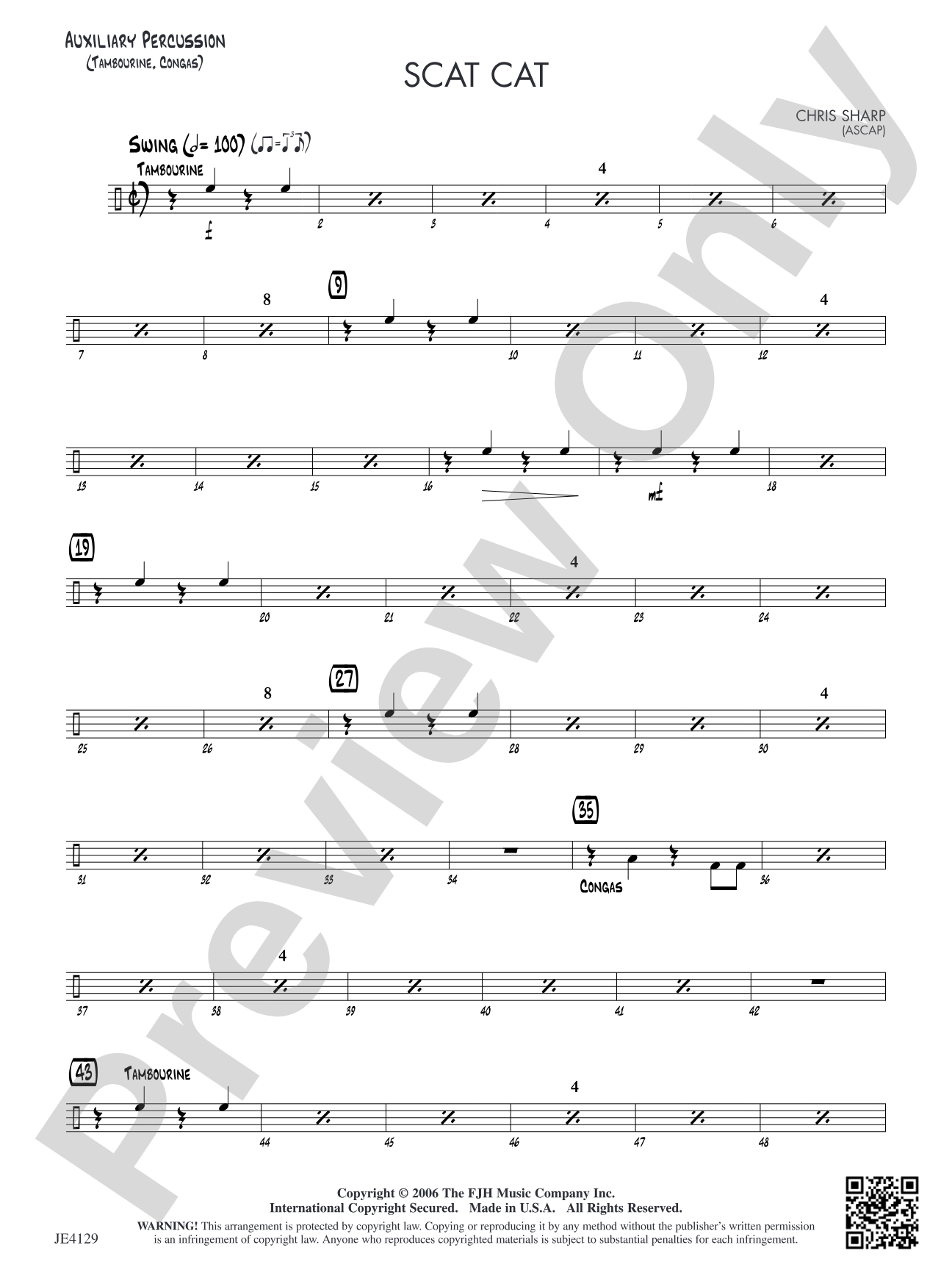 Scat Cat: Opt. Auxiliary Percussion