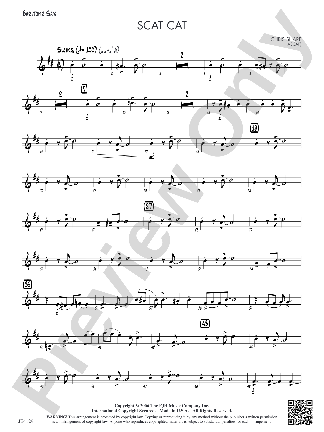Scat Cat: Opt. Baritone Sax