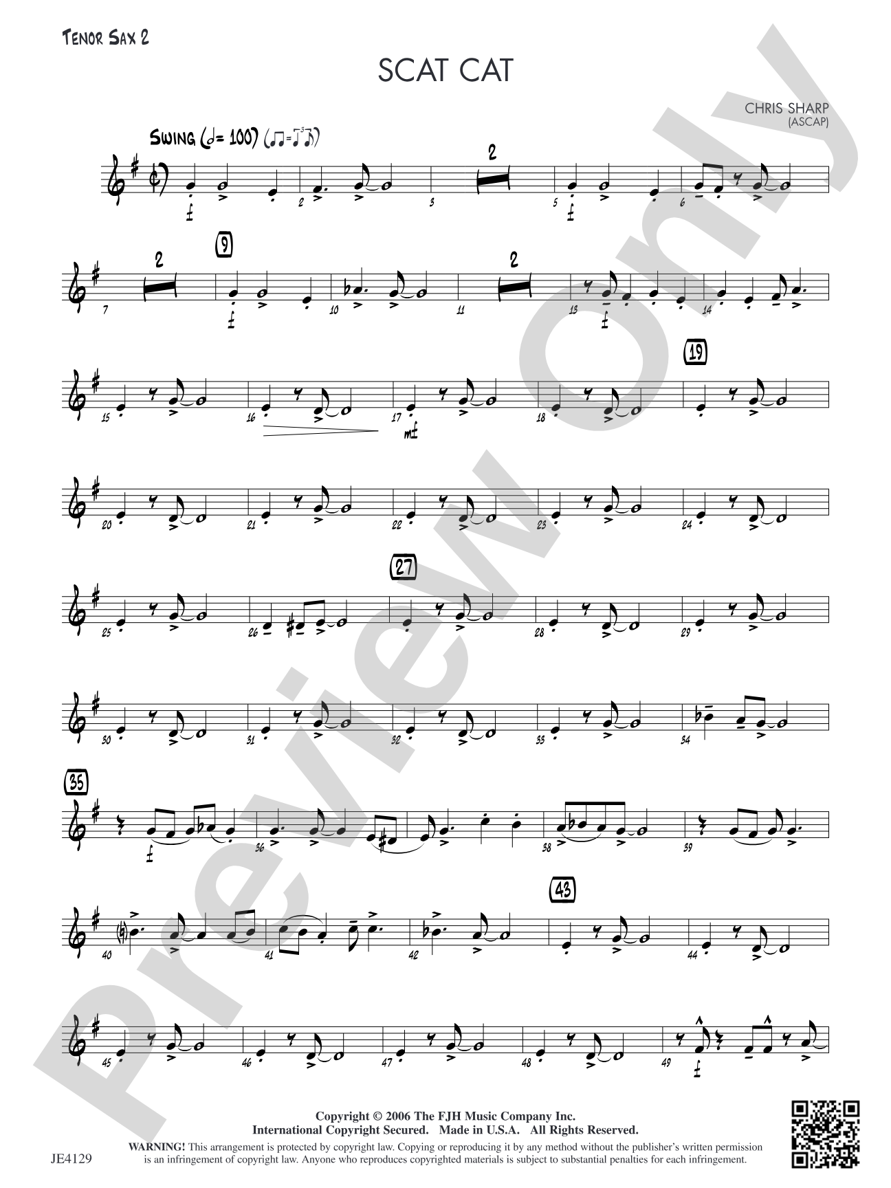 Scat Cat: Tenor Sax 2