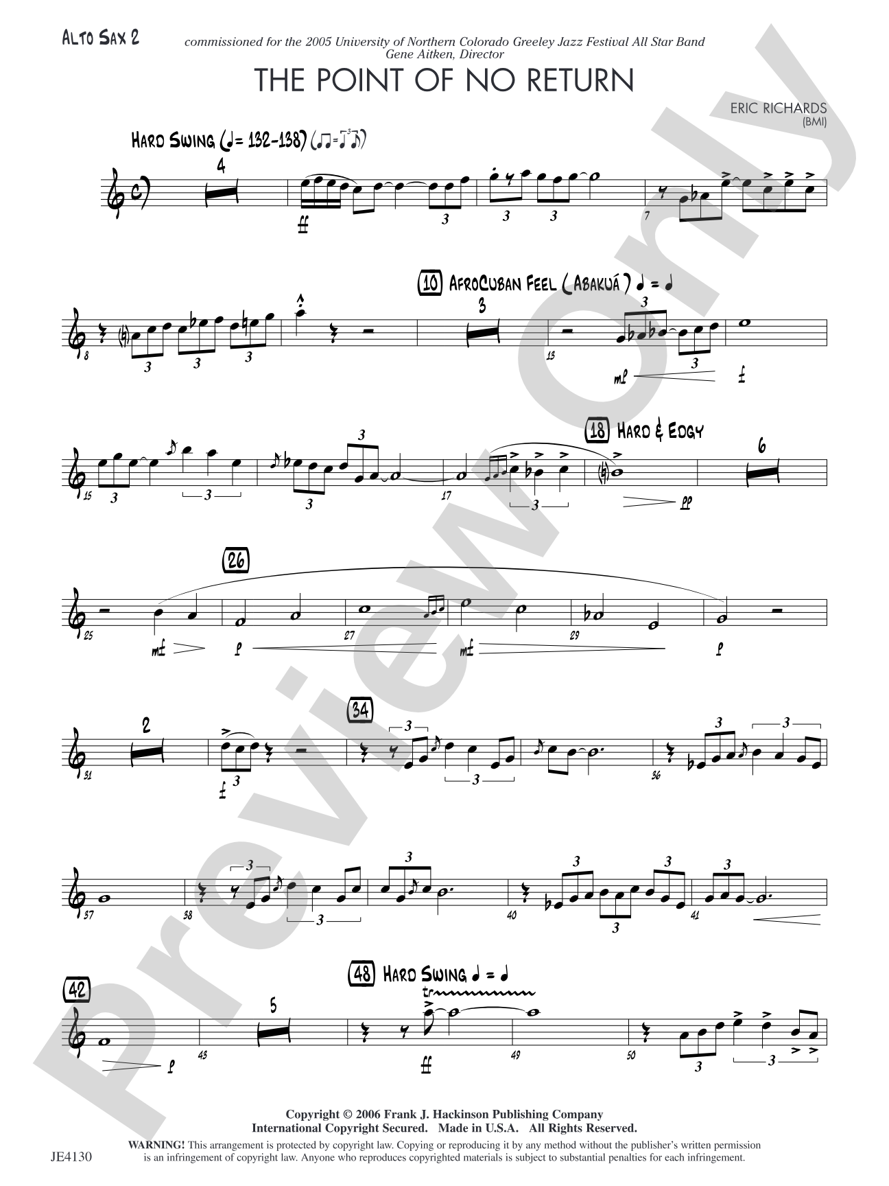 The Point of No Return: Alto Sax 2