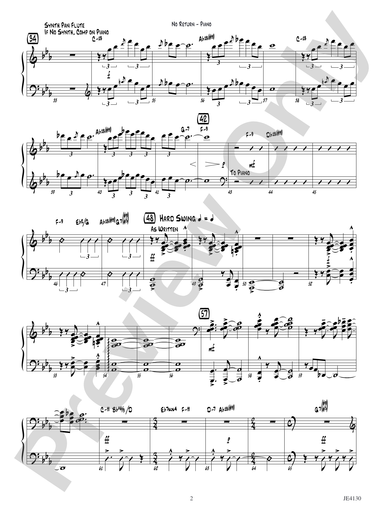 The Point of No Return: Piano