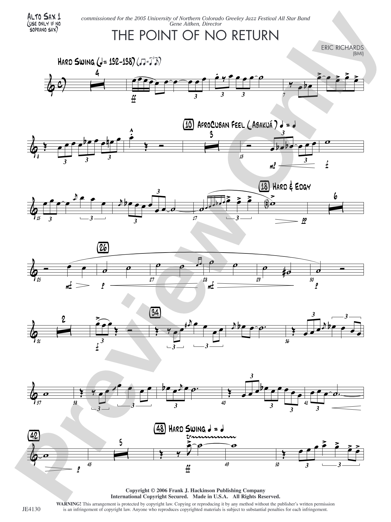 The Point of No Return: Alto Sax 1 (opt.)