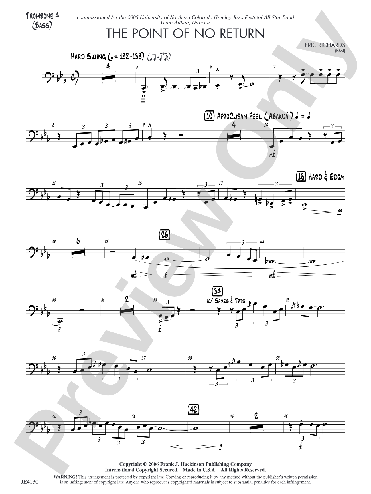 The Point of No Return: Trombone 4 (Bass)