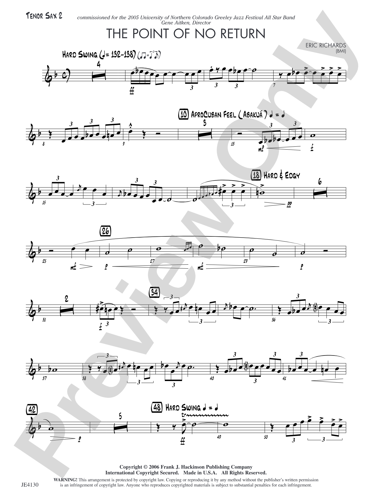 The Point of No Return: Tenor Sax 2