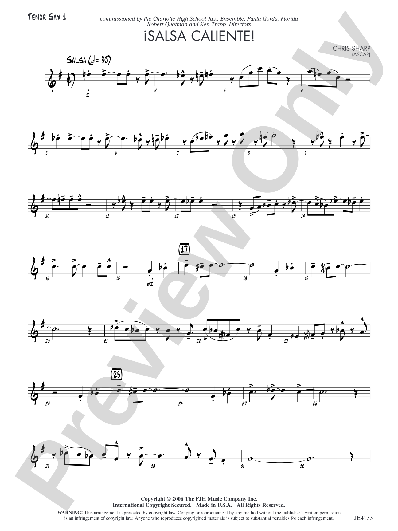 Salsa Caliente!: Tenor Sax 1