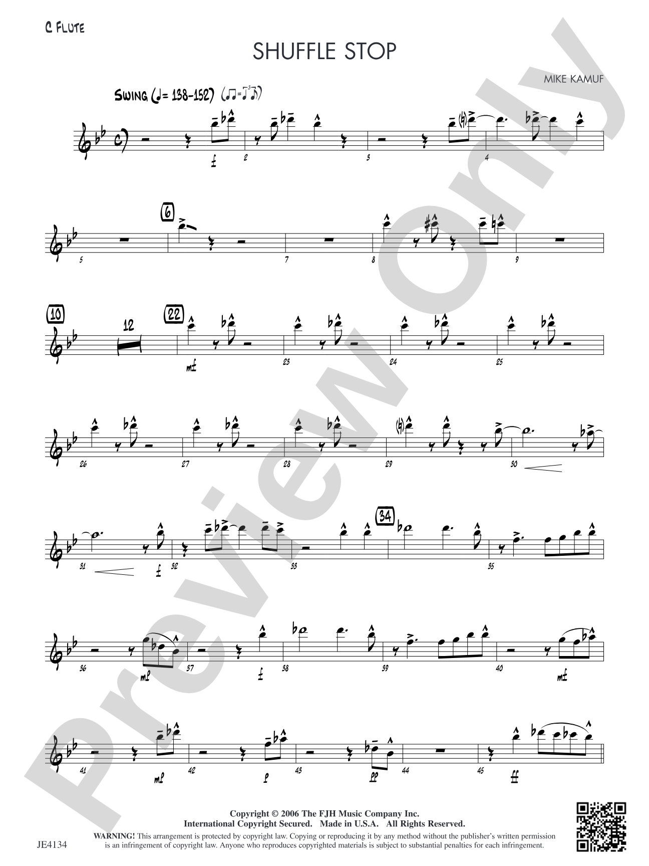 Shuffle Stop: Alternate C Flute