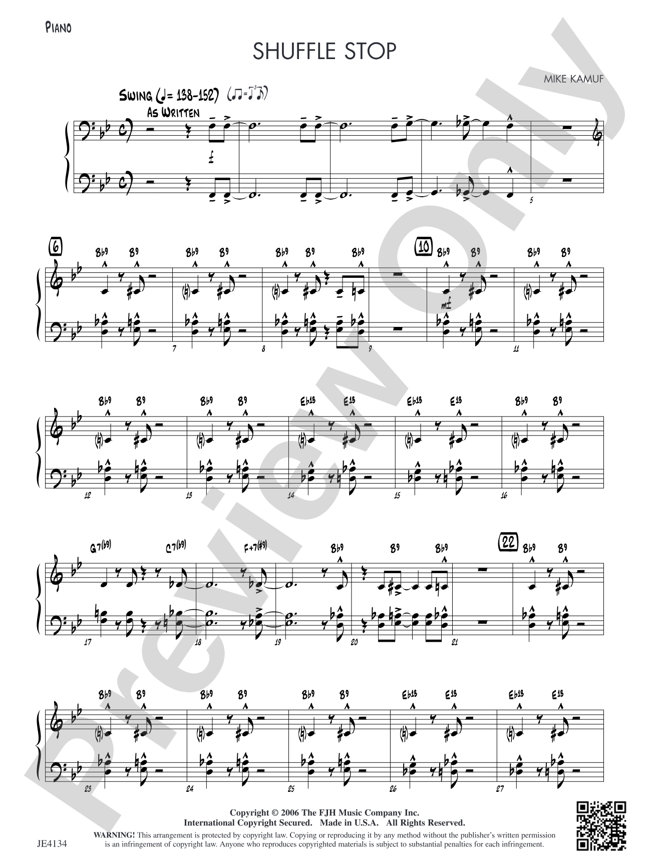 Shuffle Stop: Piano