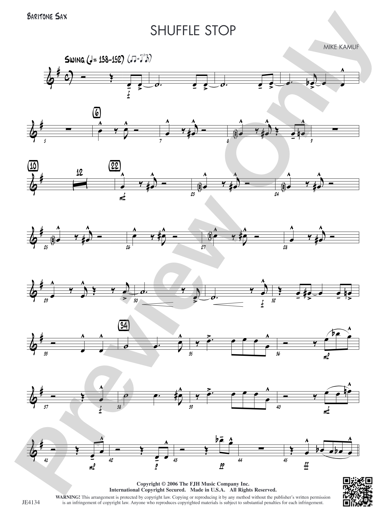 Shuffle Stop: Opt. Baritone Sax