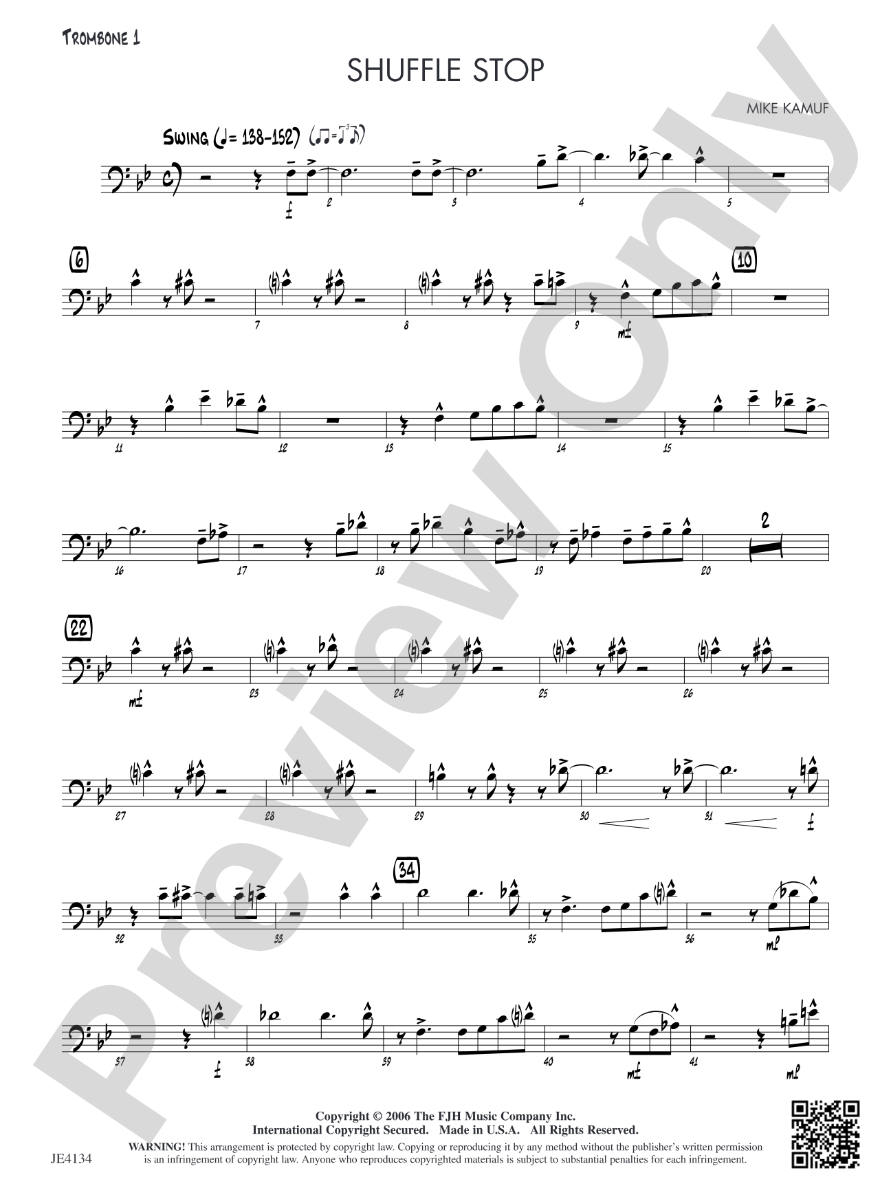 Shuffle Stop: Trombone 1