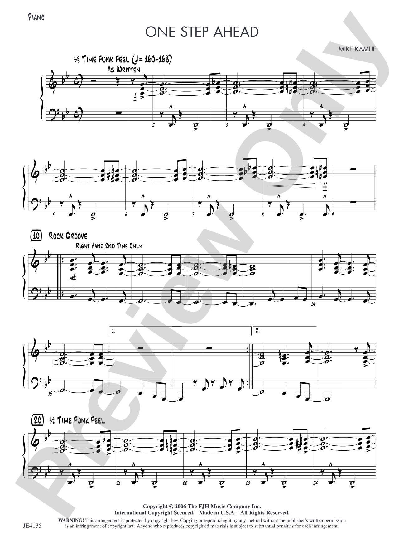 One Step Ahead: Piano