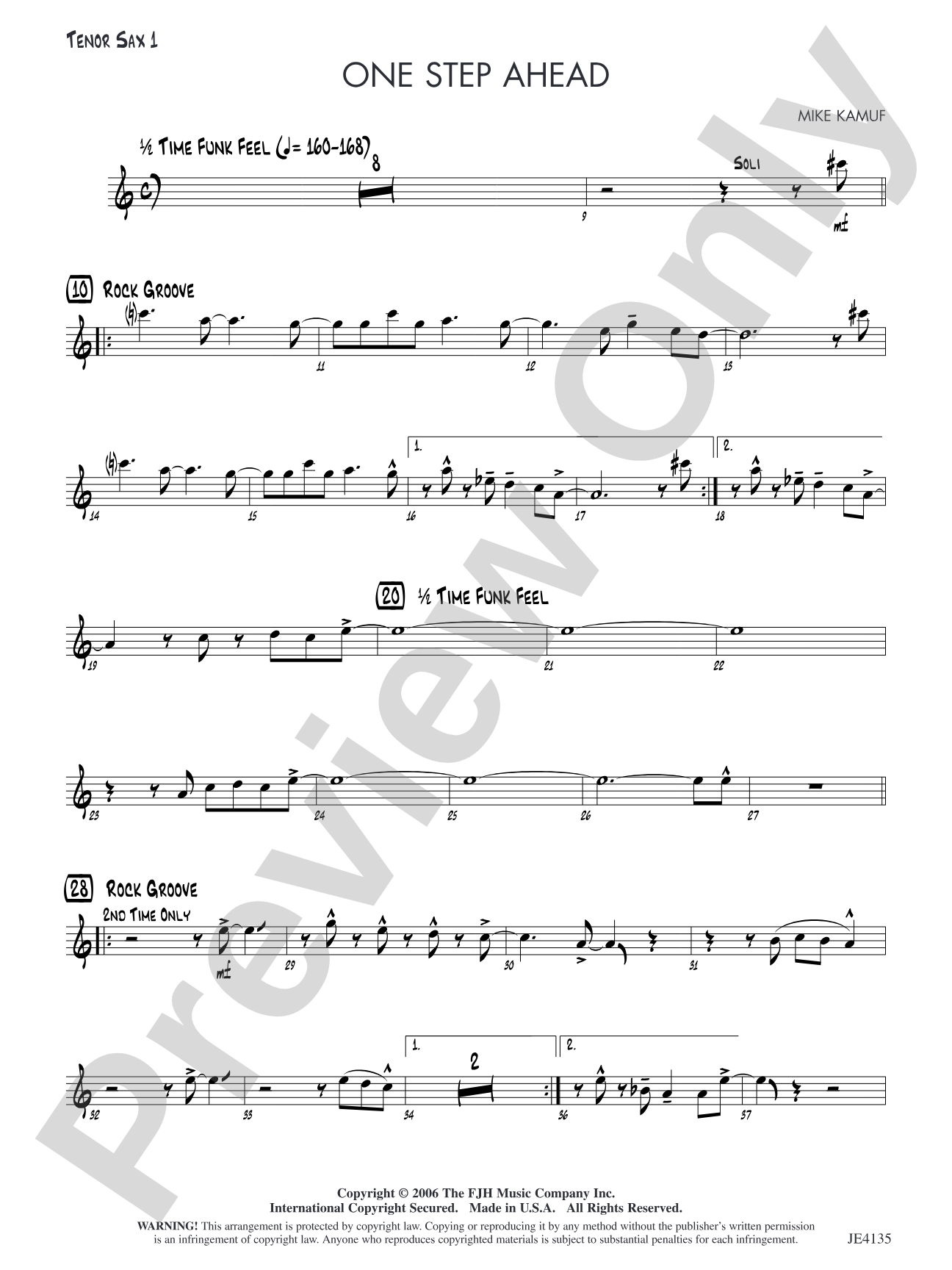 One Step Ahead: Tenor Sax 1