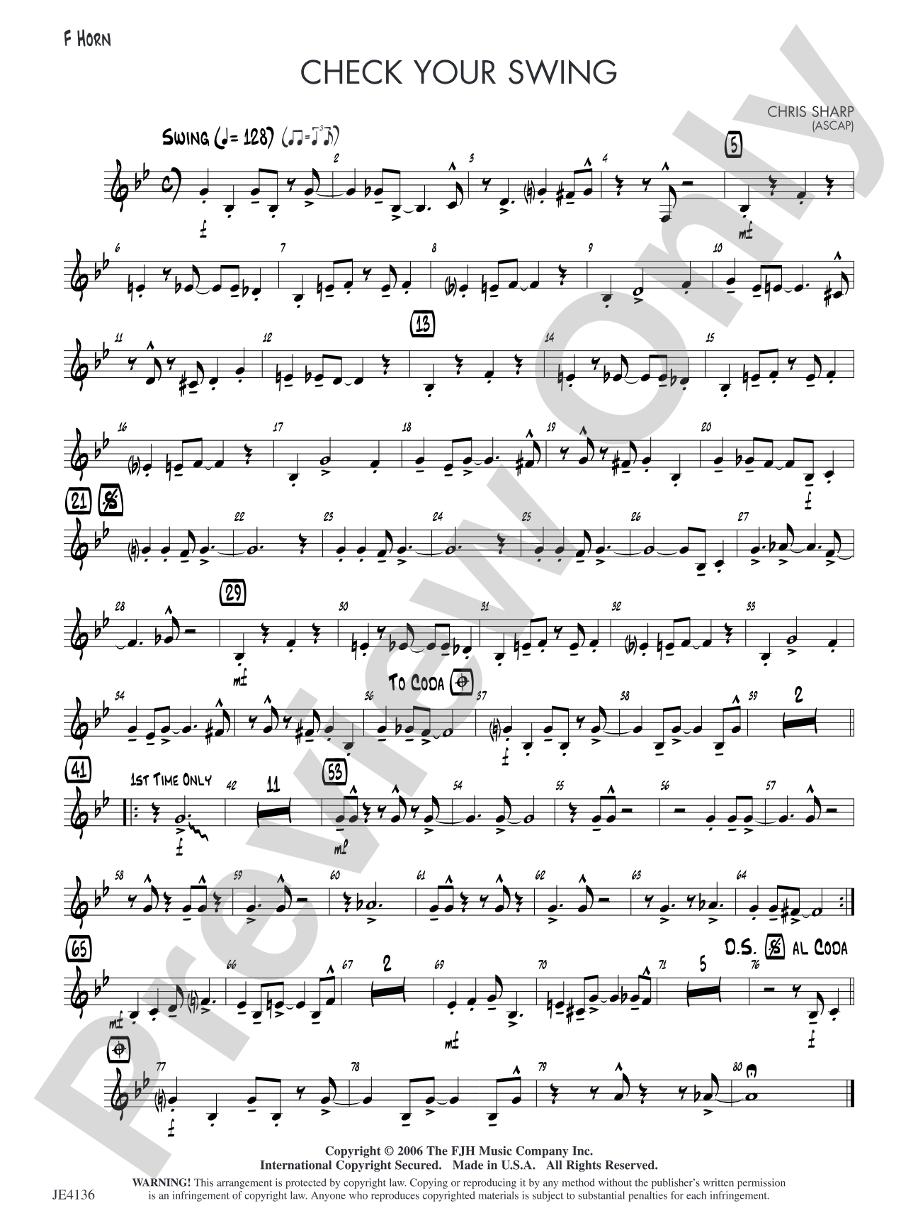 Check Your Swing: Alternate F Horn