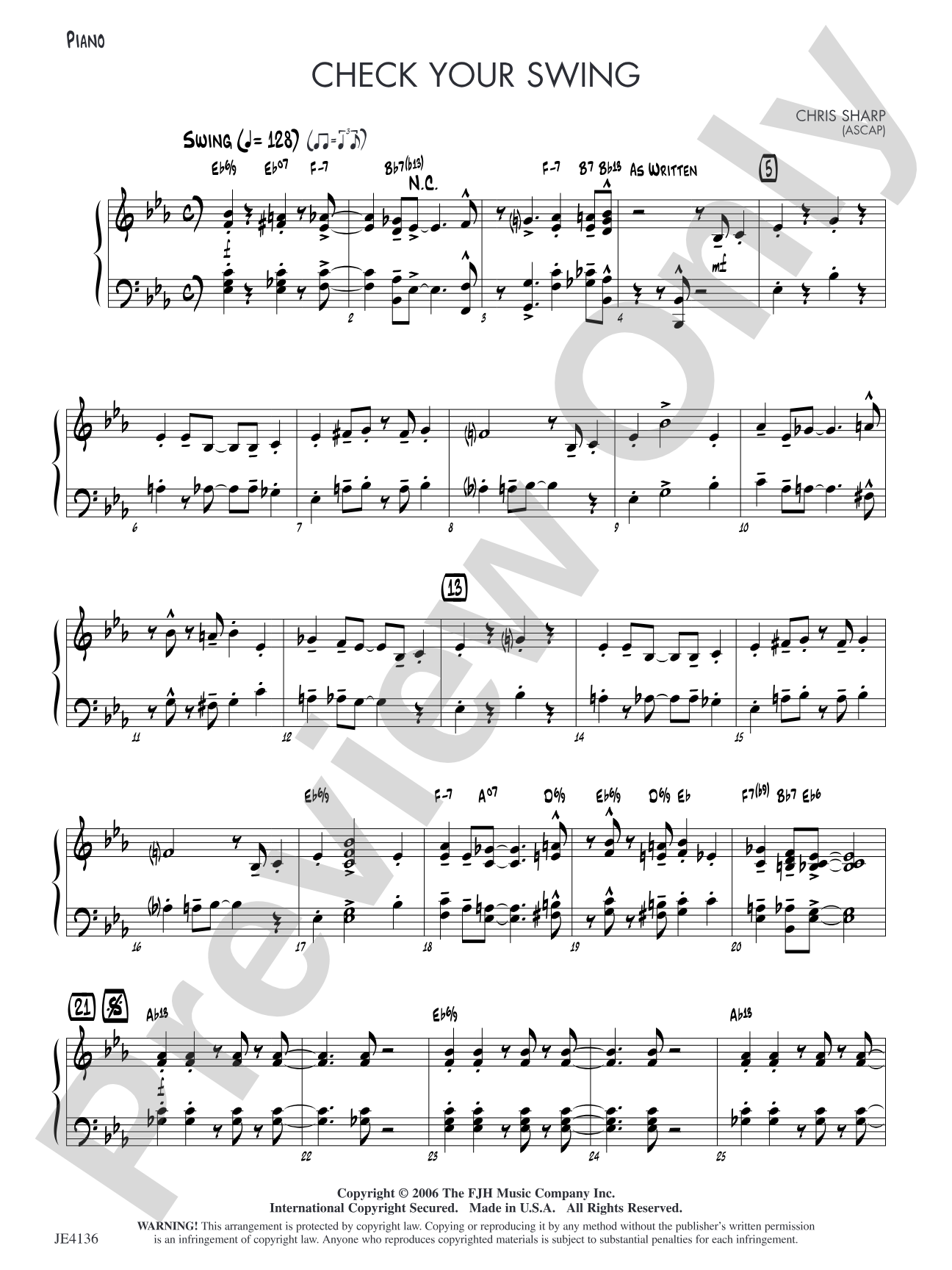 Check Your Swing: Piano