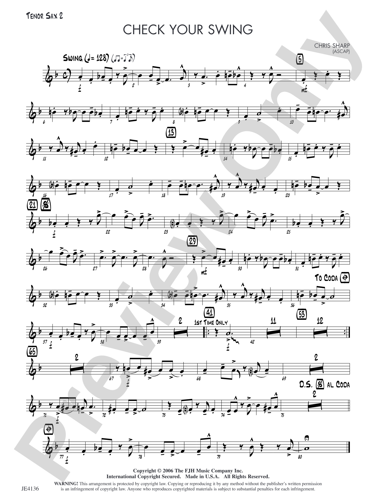 Check Your Swing: Opt. Tenor Sax 2