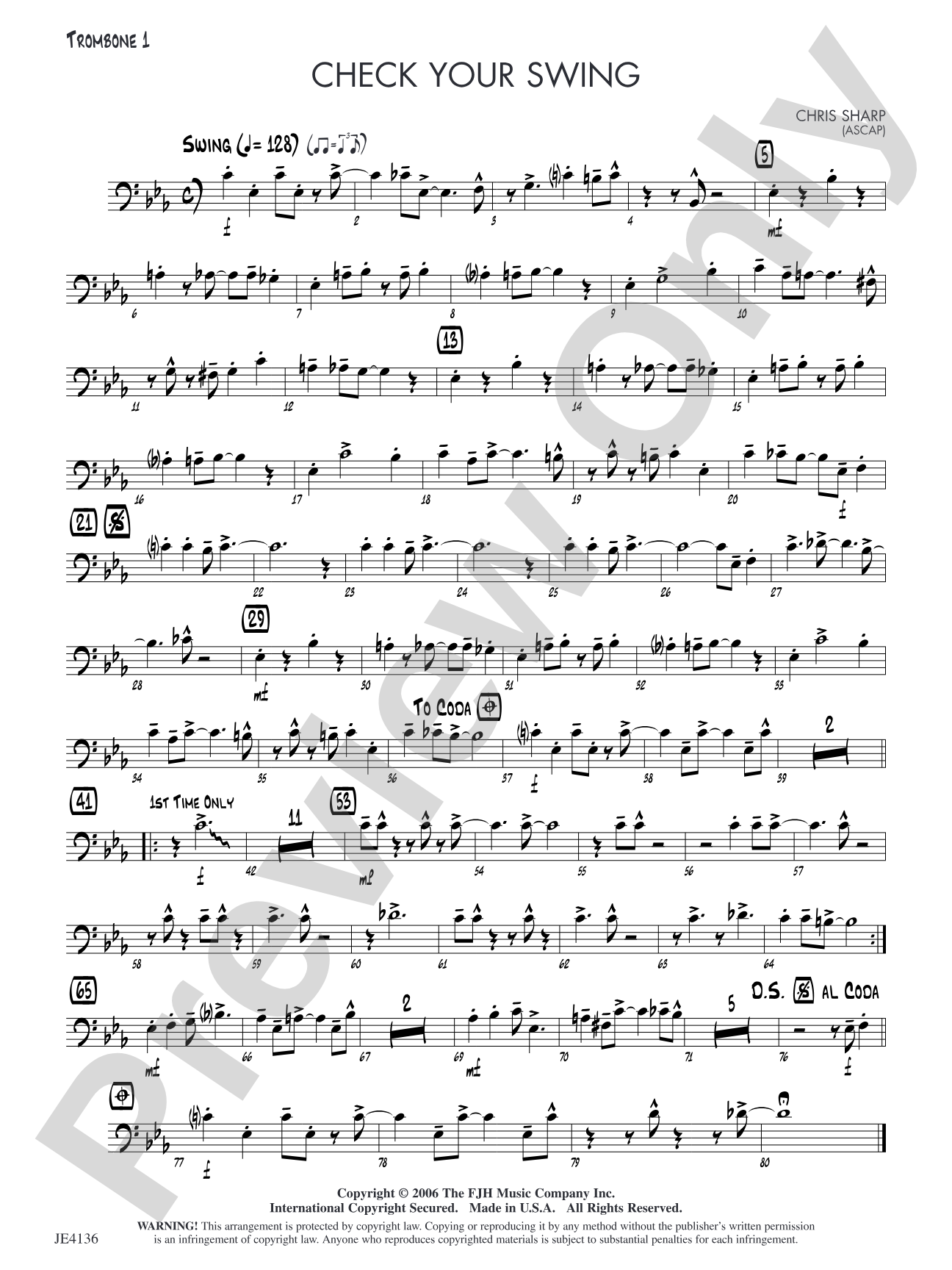 Check Your Swing: Trombone 1