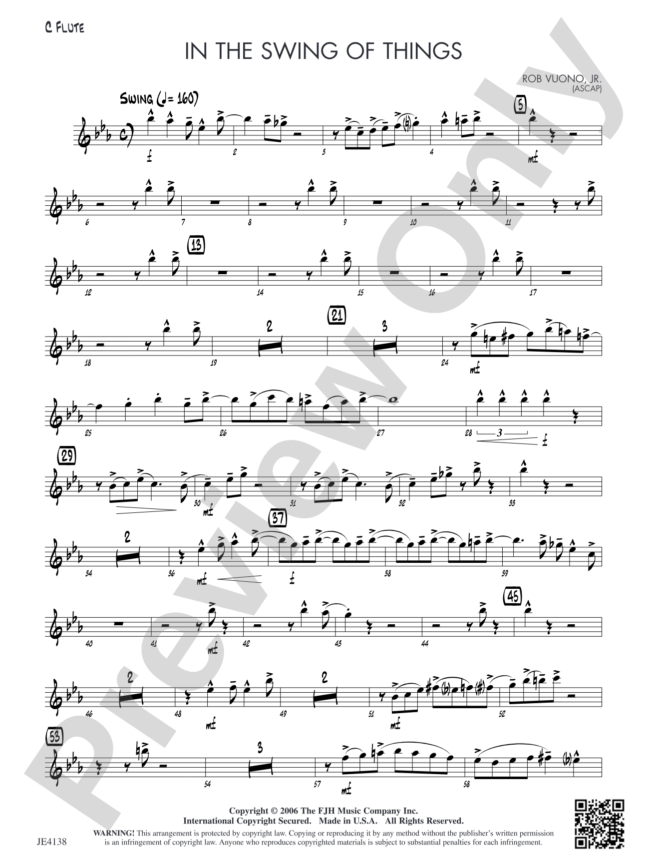 In the Swing of Things: C Flute (Alternate Part)