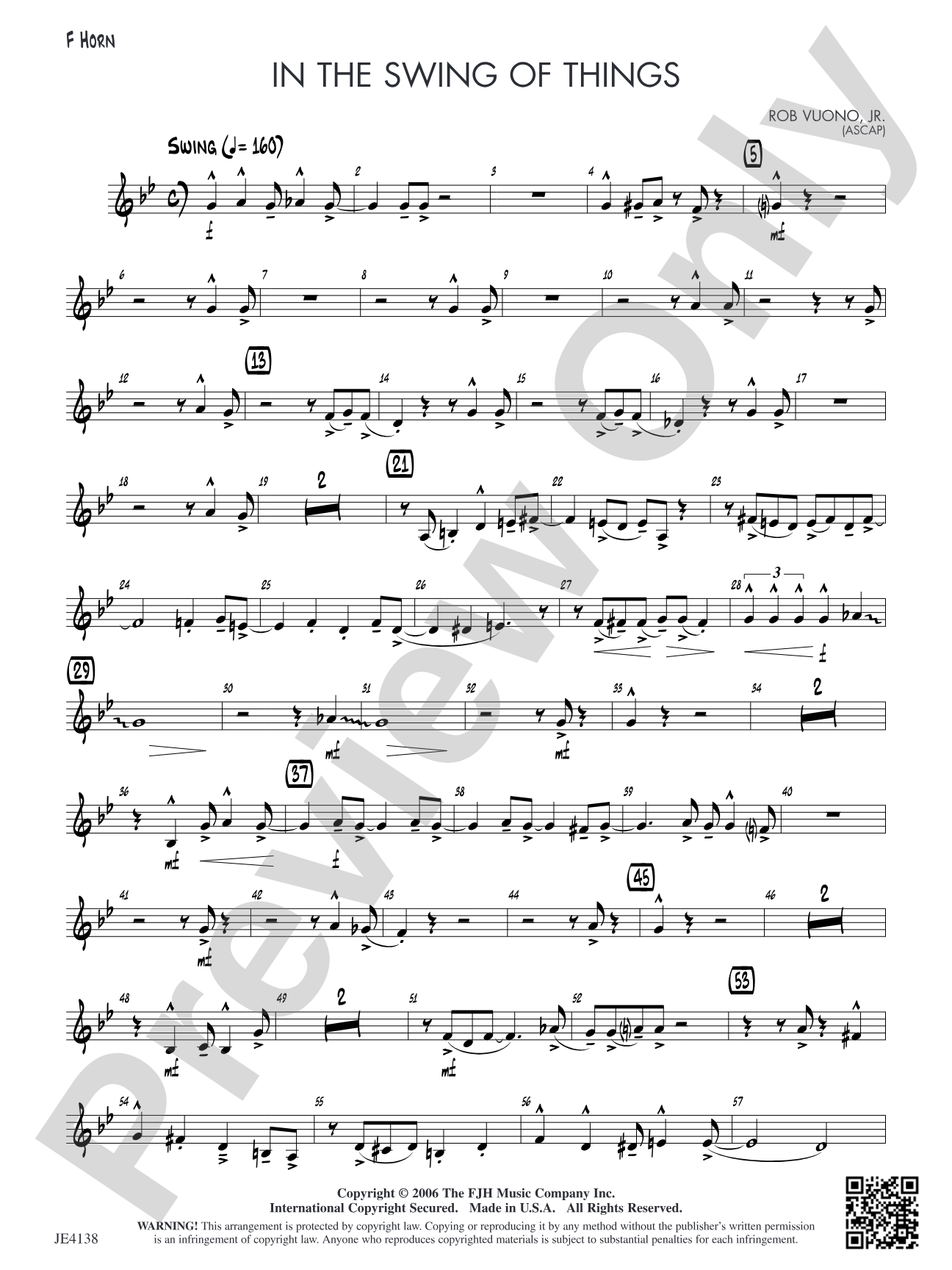 In the Swing of Things: F Horn (Alternate Part)