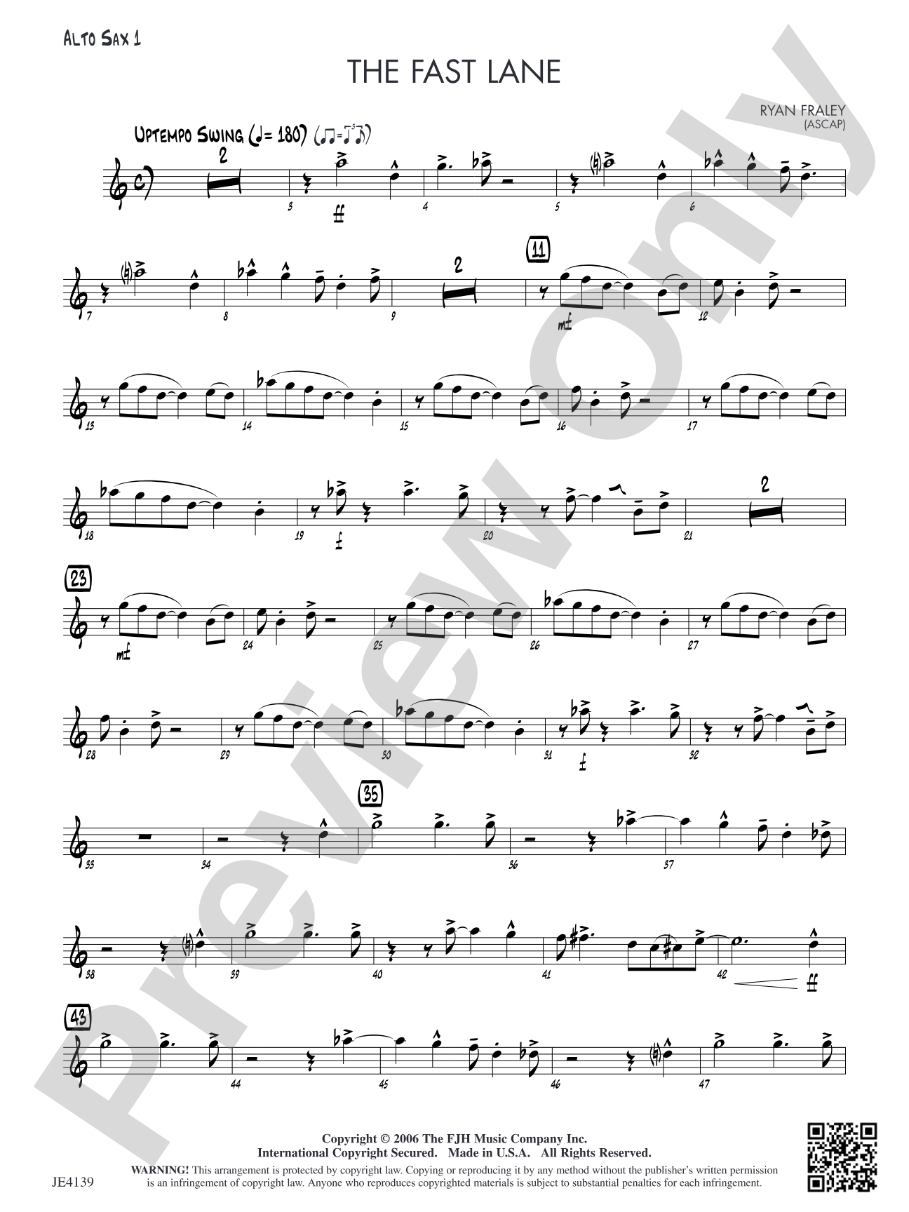 The Fast Lane: Alto Sax 1