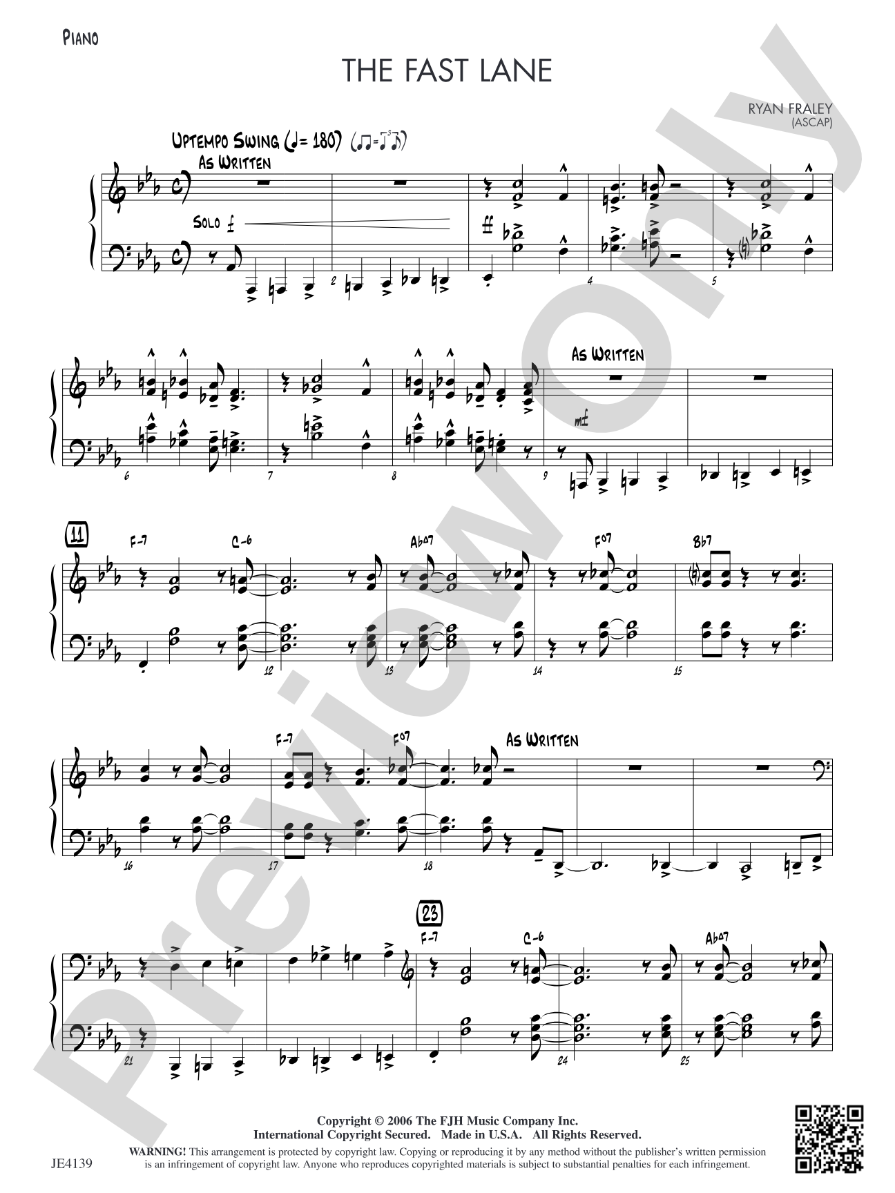 The Fast Lane: Piano