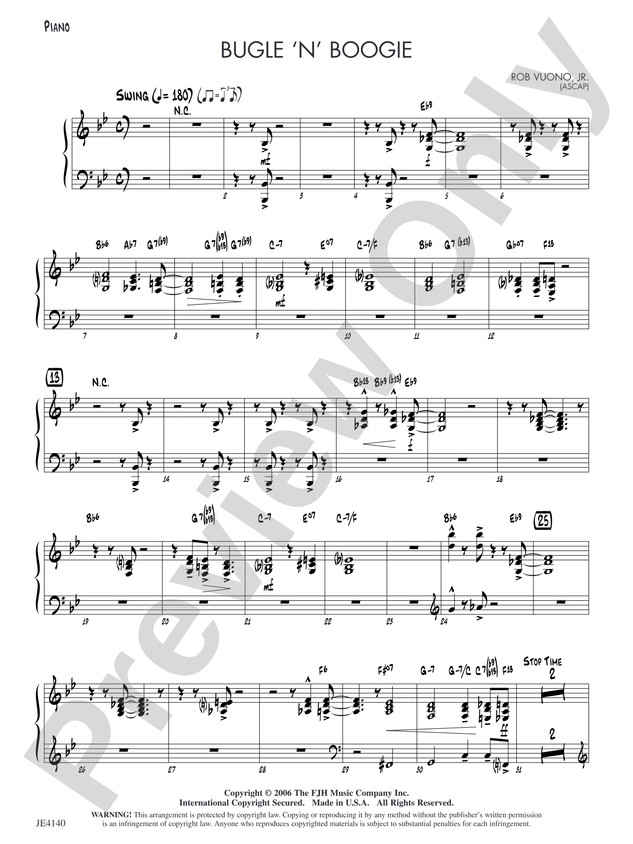 Bugle 'n' Boogie: Piano