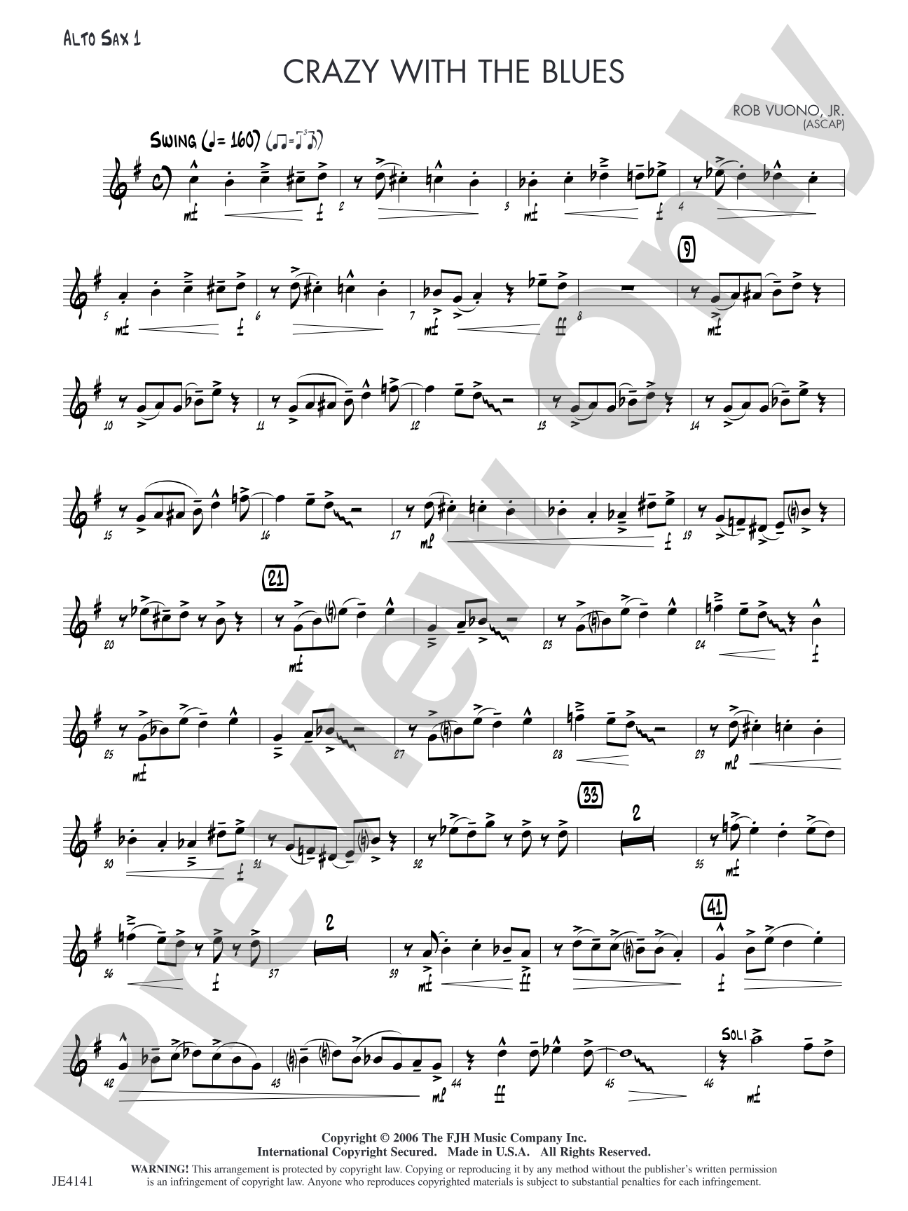 Crazy with the Blues: Alto Sax 1