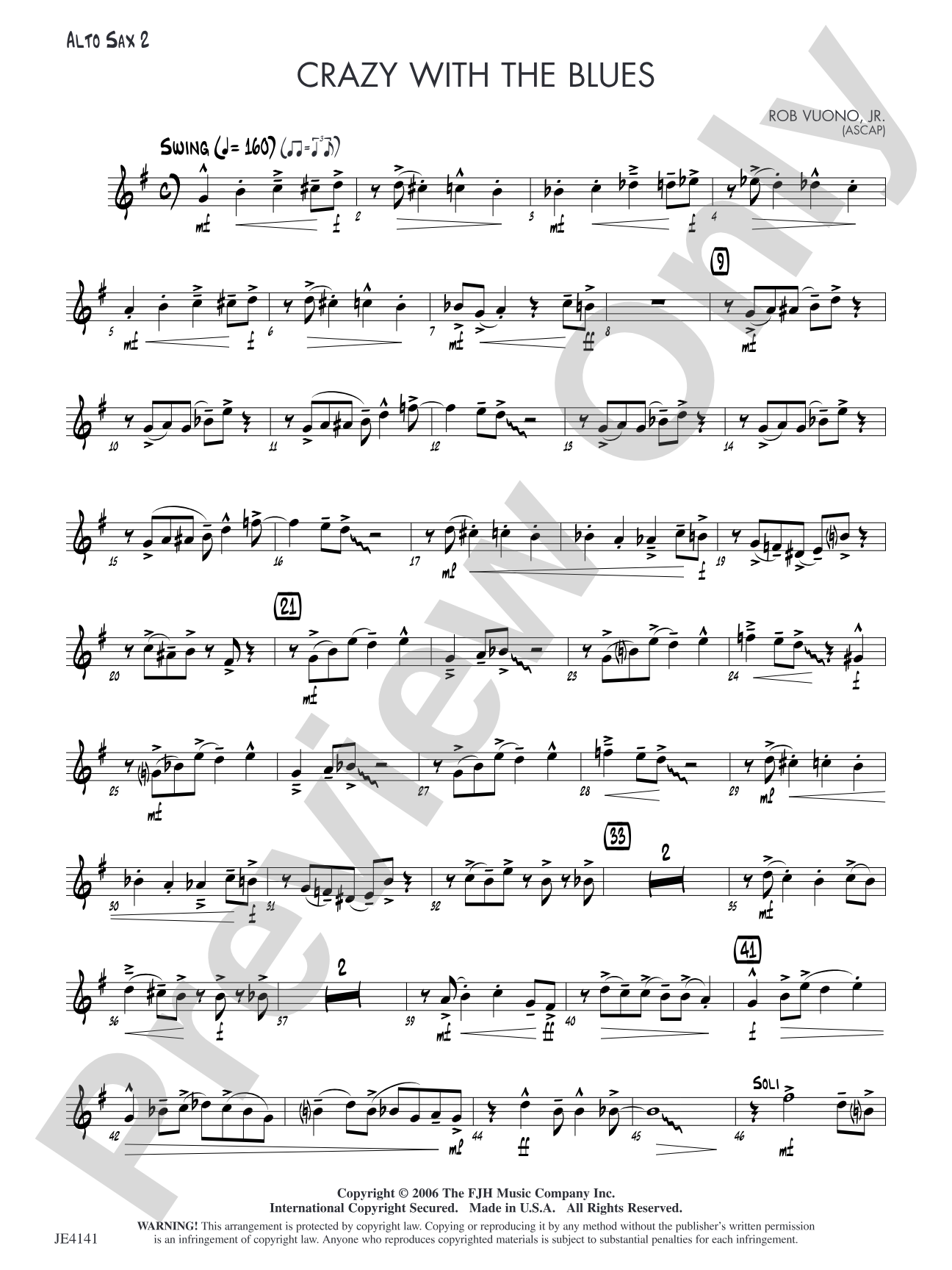 Crazy with the Blues: Alto Sax 2