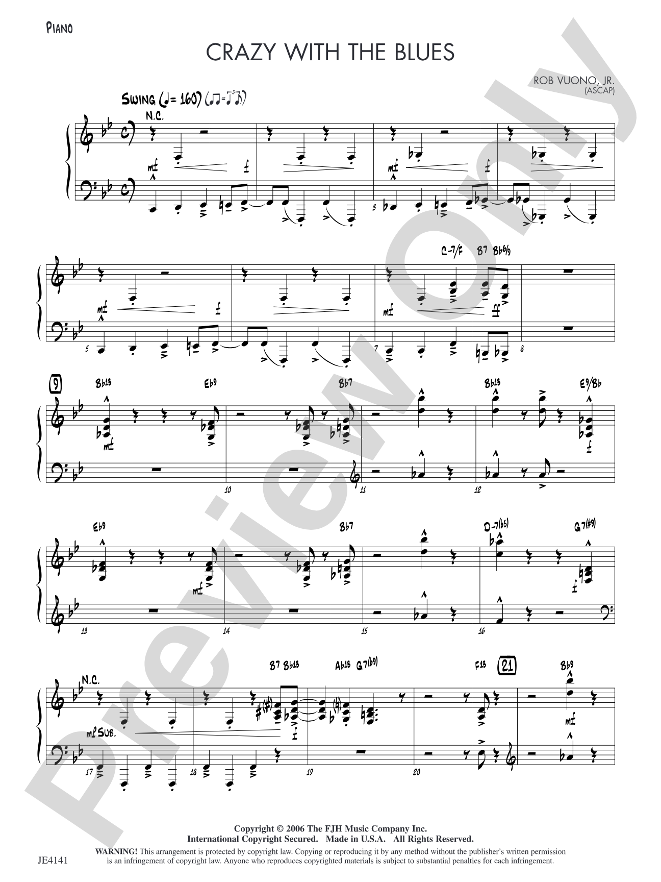 Crazy with the Blues: Piano