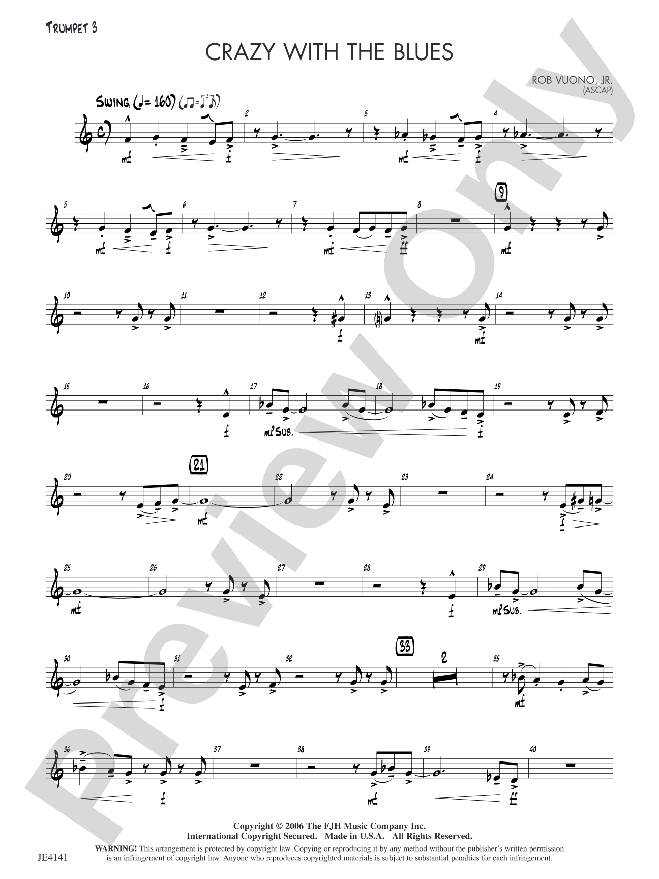 Crazy with the Blues: Opt. Trumpet 3