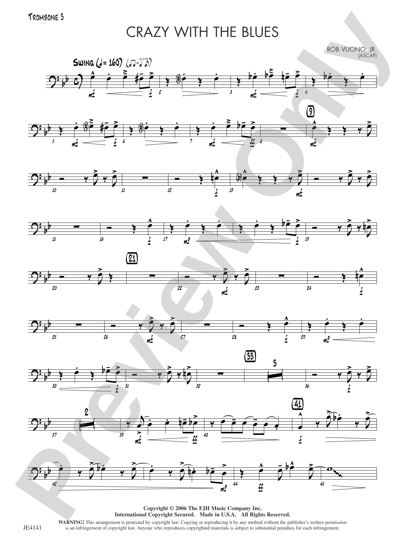 Crazy with the Blues: Opt. Trombone 3