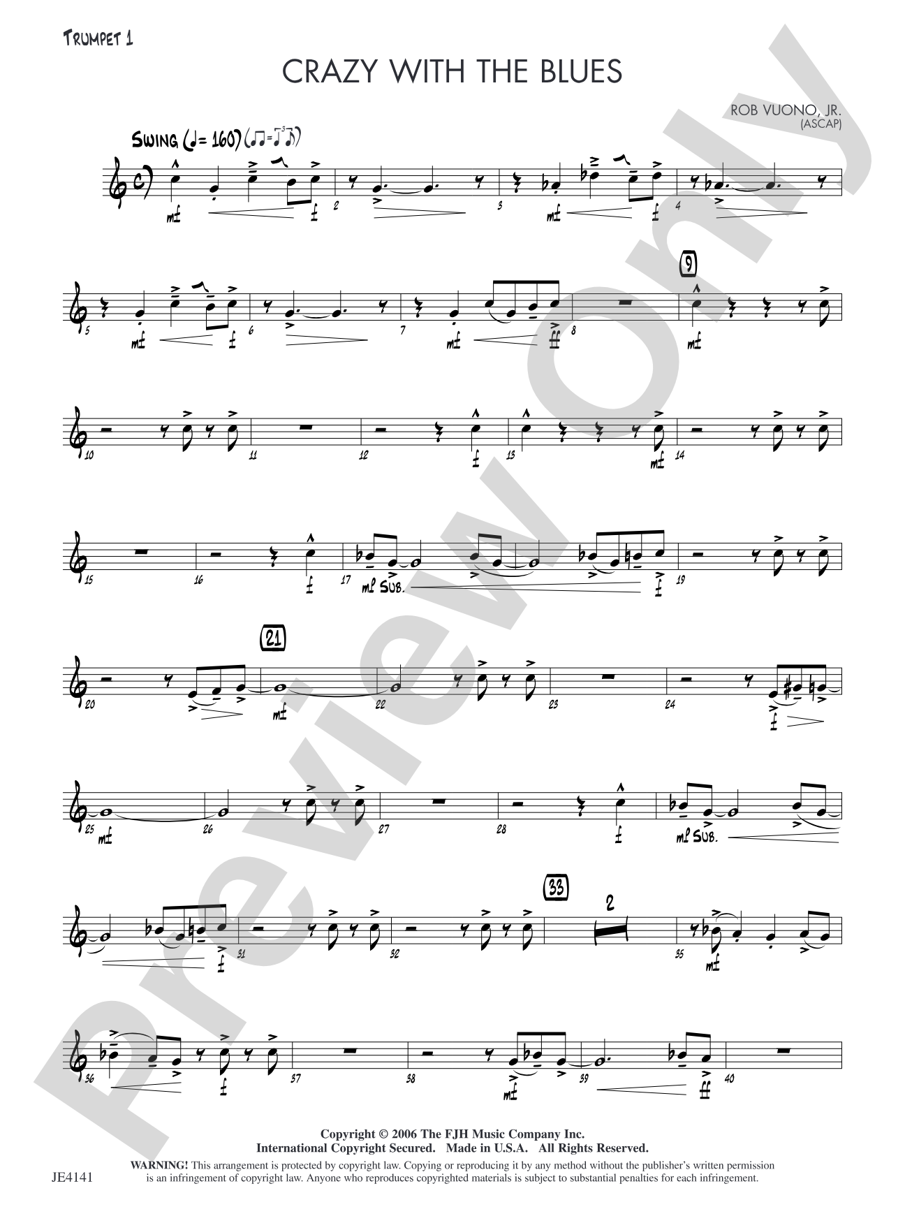 Crazy with the Blues: Trumpet 1