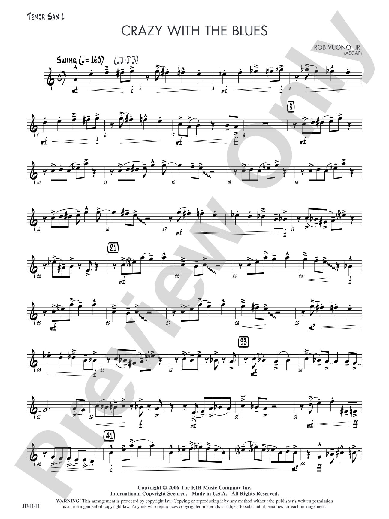Crazy with the Blues: Tenor Sax 1