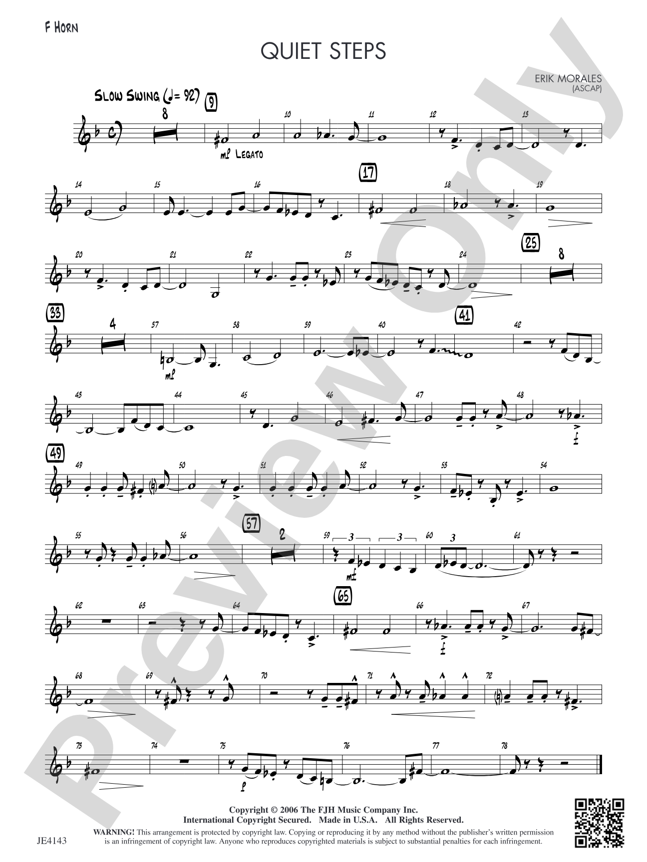 Quiet Steps: Alternate F Horn