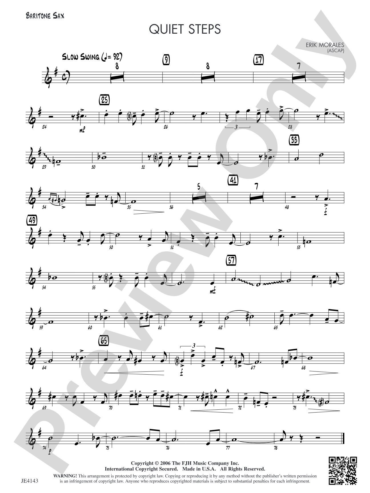 Quiet Steps: Opt. Baritone Sax