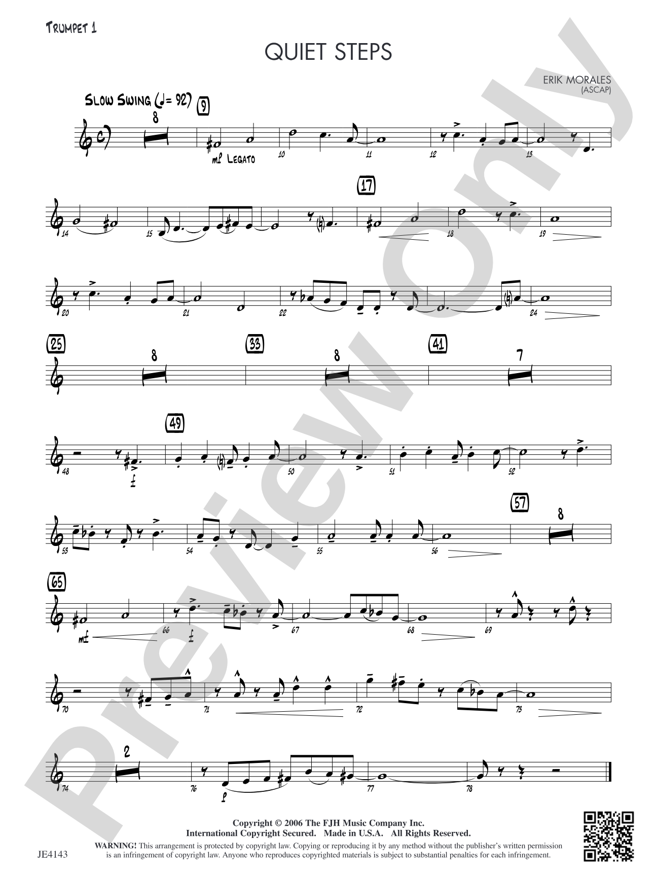 Quiet Steps: Trumpet 1
